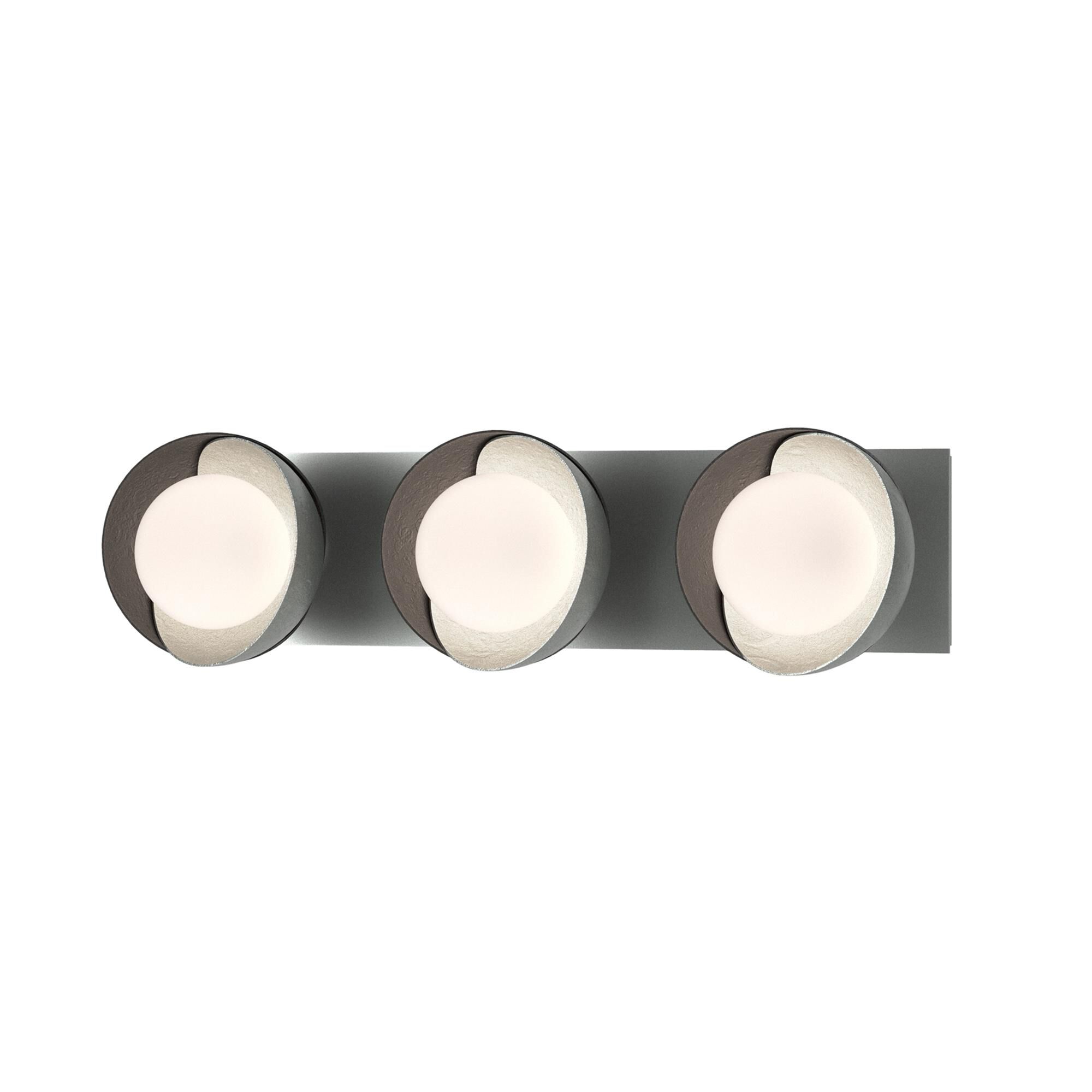 Shown in Vintage Platinum finish and Opal glass and Black (10) accent