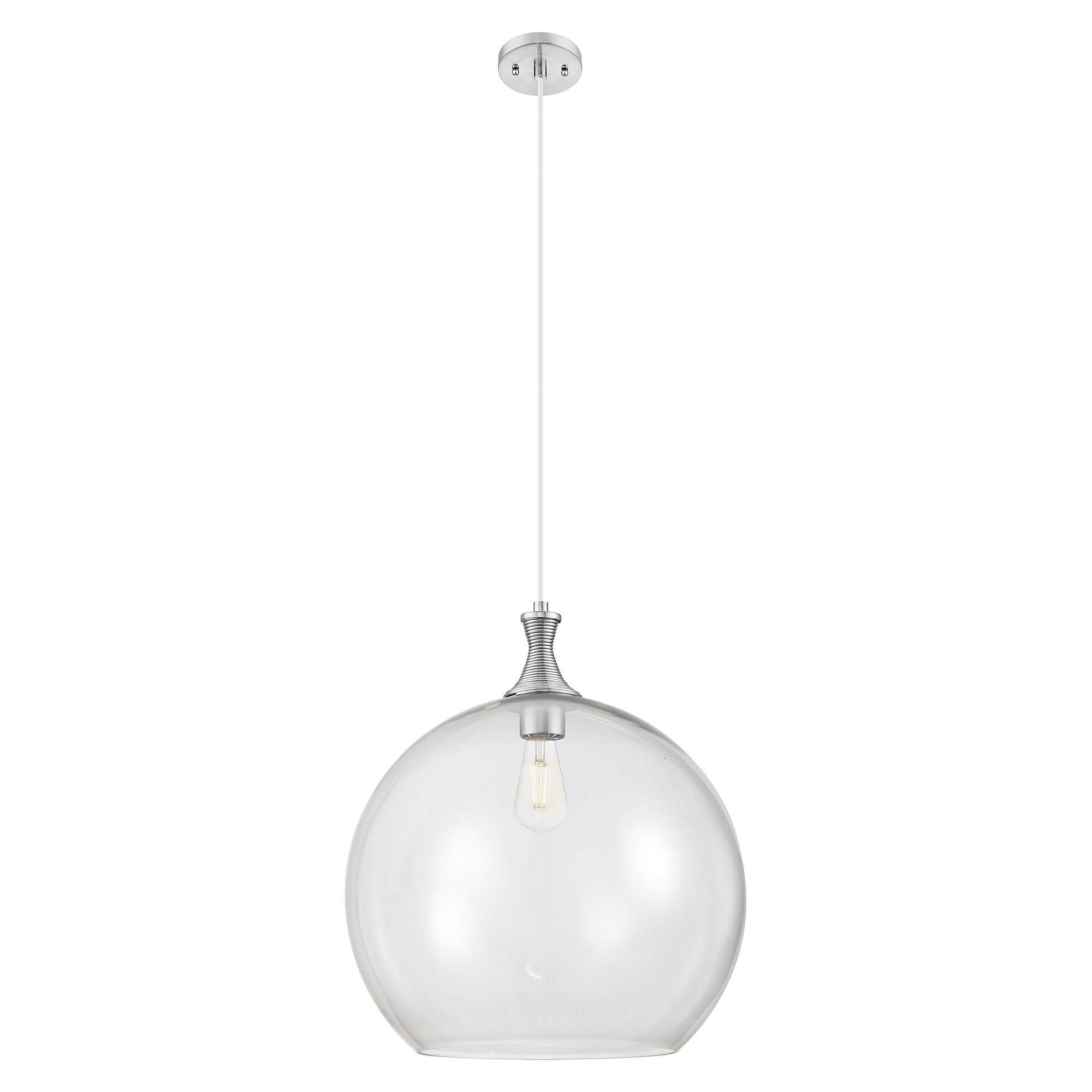Shown in Satin Nickel finish and Clear glass