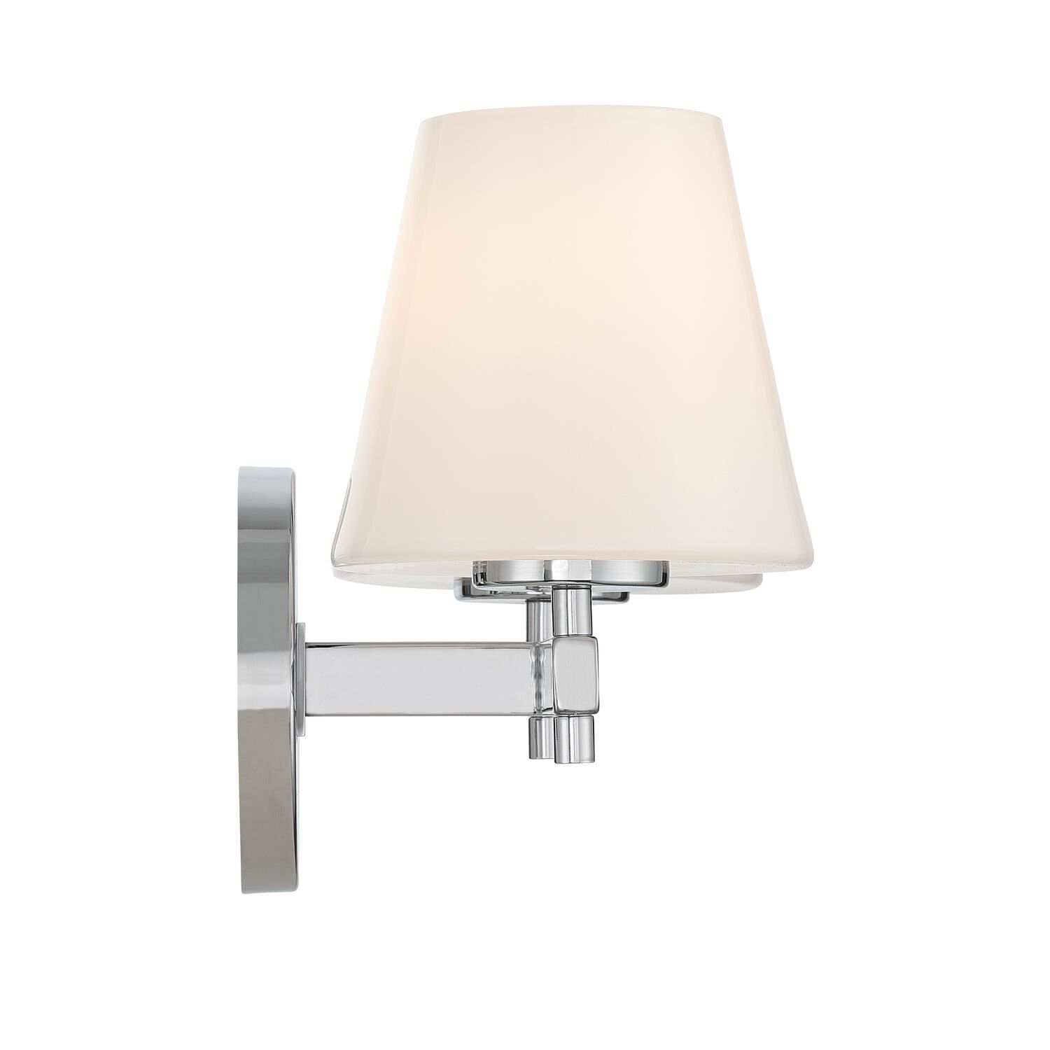 Shown in Polished Chrome finish and Glass shade