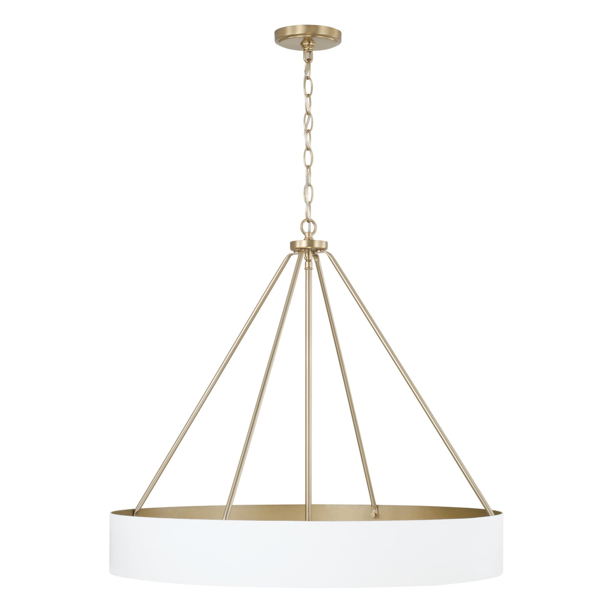 Shown in Matte Brass and White finish
