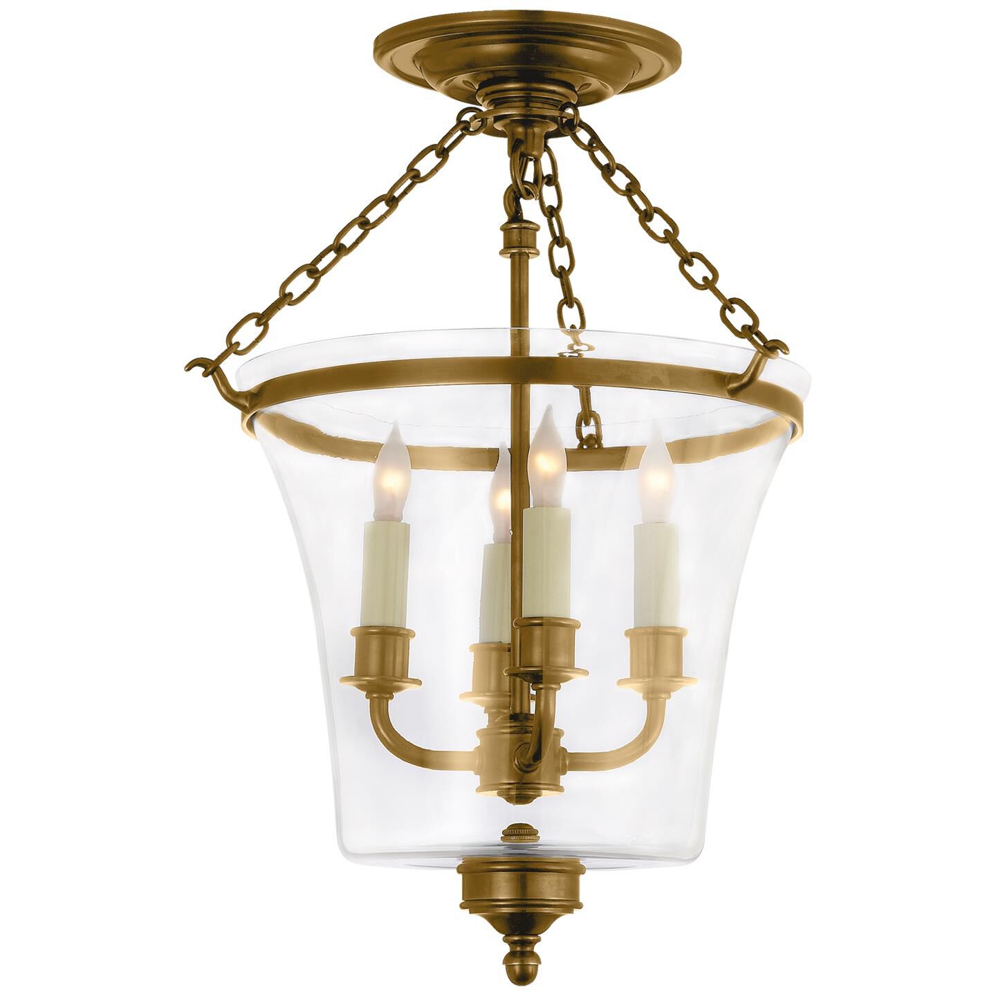 Shown in Antique-Burnished Brass finish and Clear glass