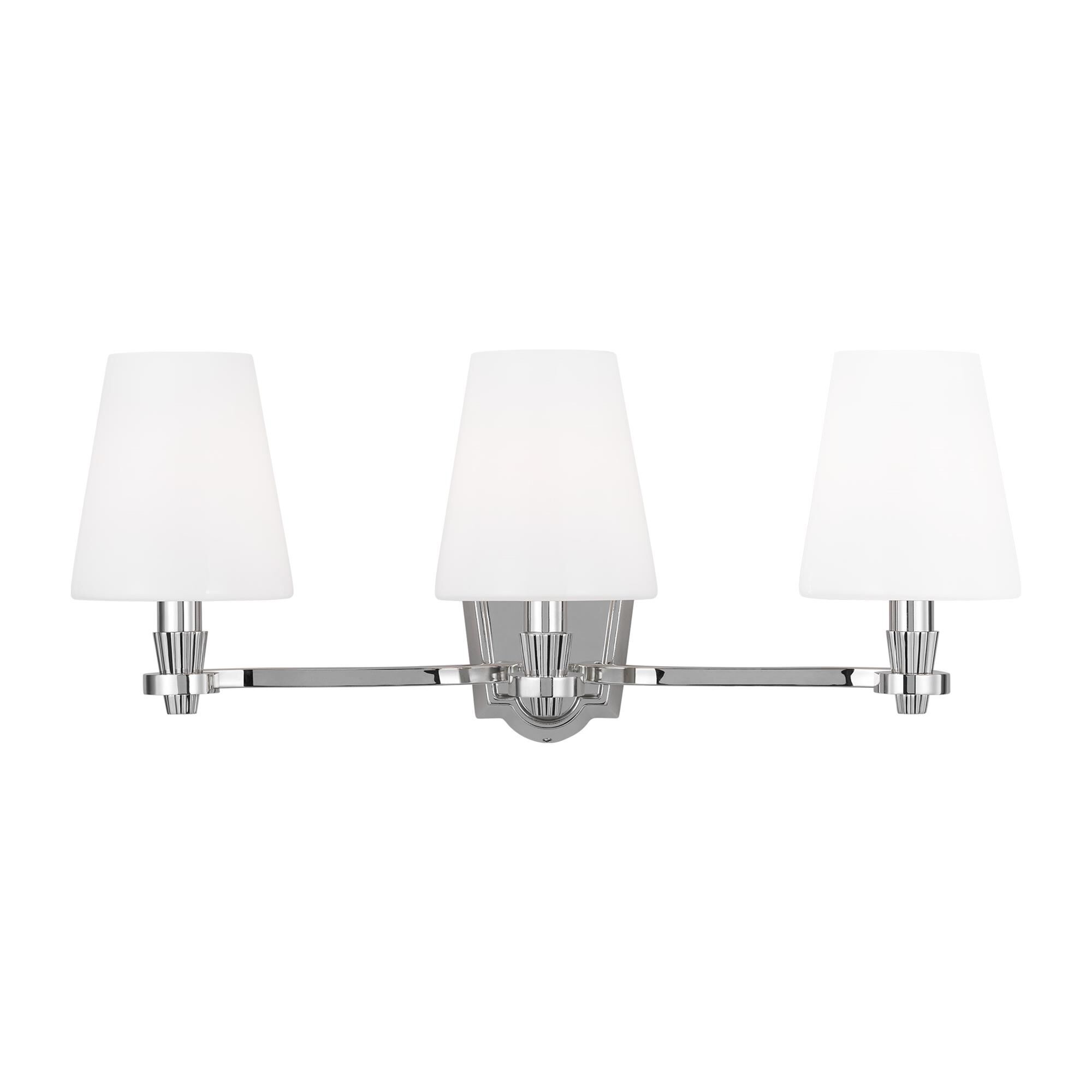 Shown in Polished Nickel finish and Milk White Glass s shade