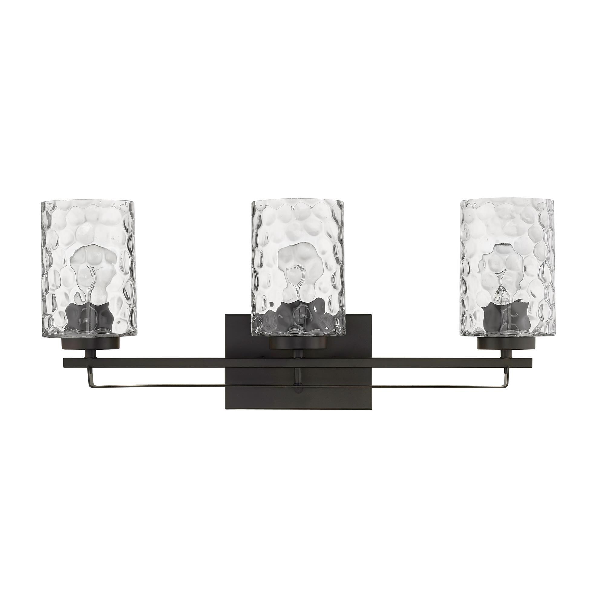Shown in Oil-Rubbed Bronze finish and Clear glass and Clear, Optic Cylindrical Glass shade