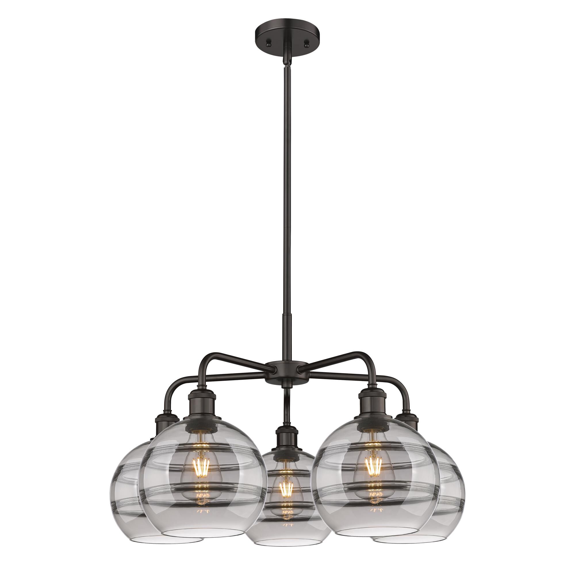 Shown in Oil Rubbed Bronze finish and Light Smoke glass