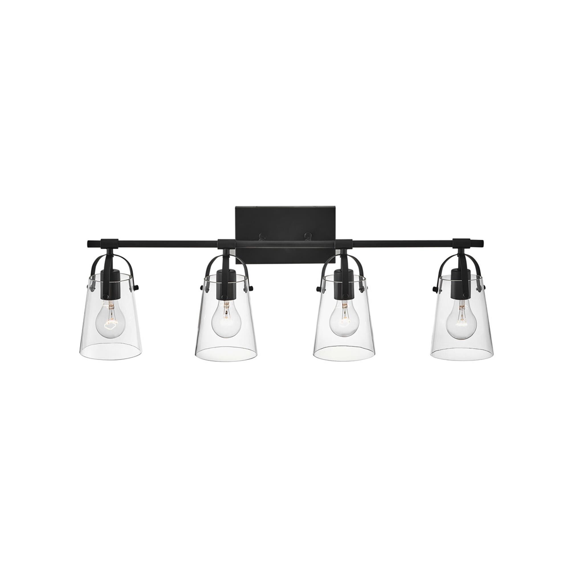 Shown in Black finish and Clear glass