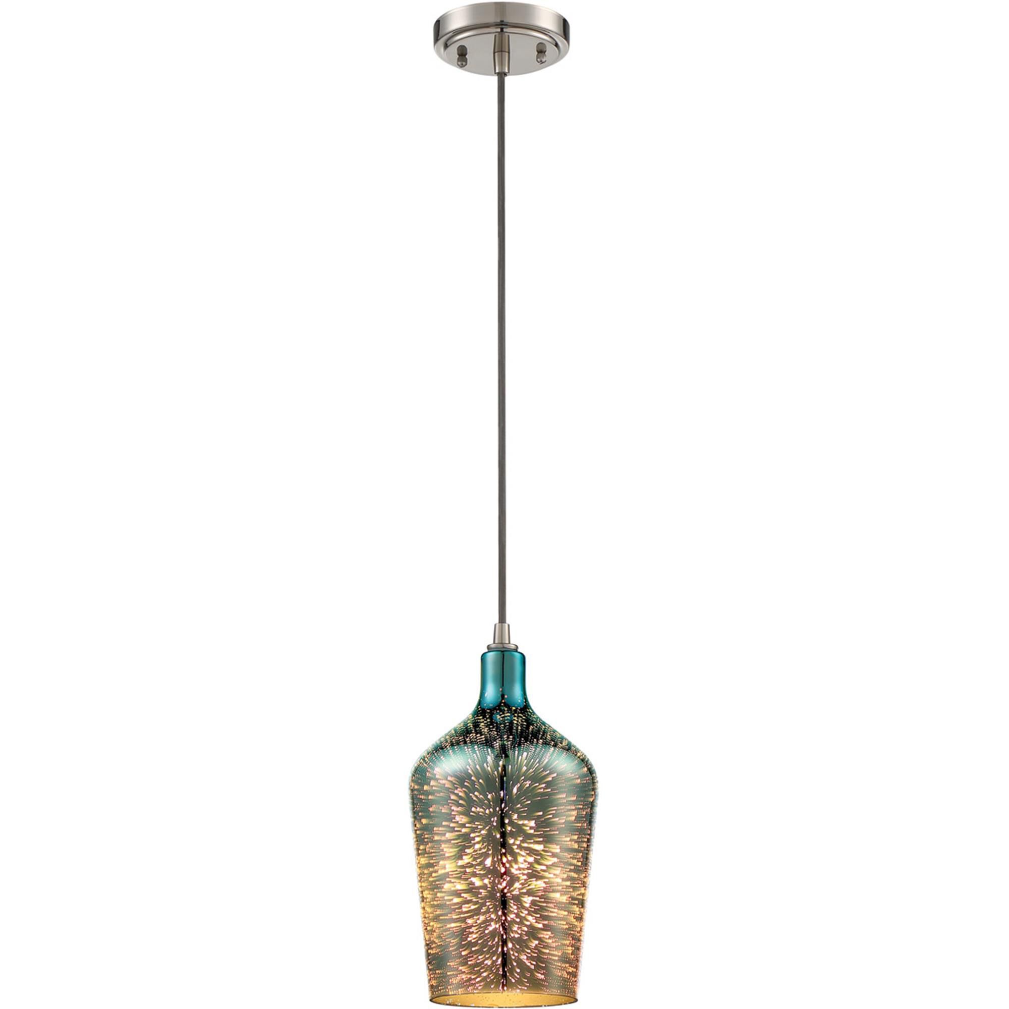 Shown in Brushed Polished Nickel finish and Yes glass and Yes shade