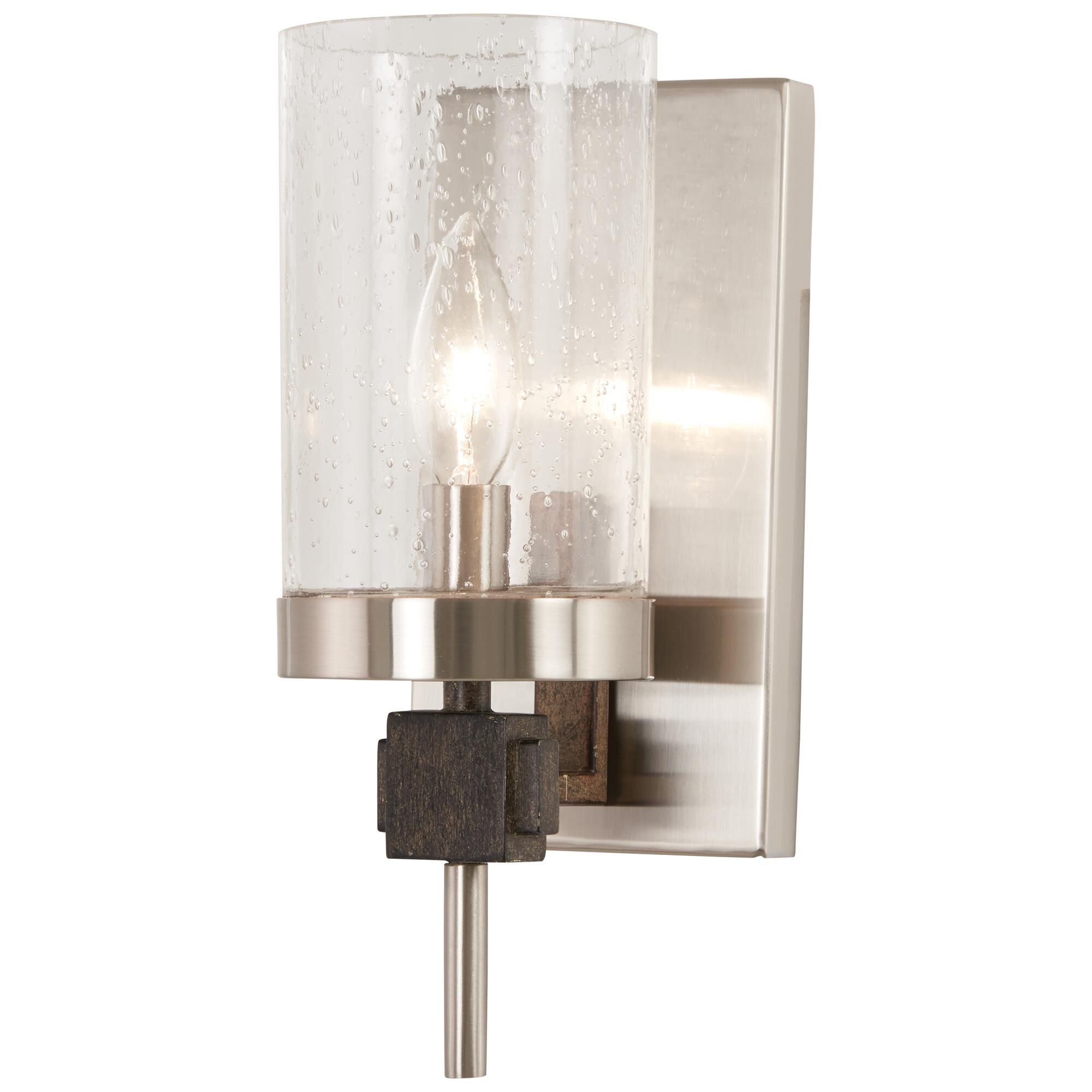 Shown in Stone Grey W/Brushed Nickel finish and Clear Seedy glass