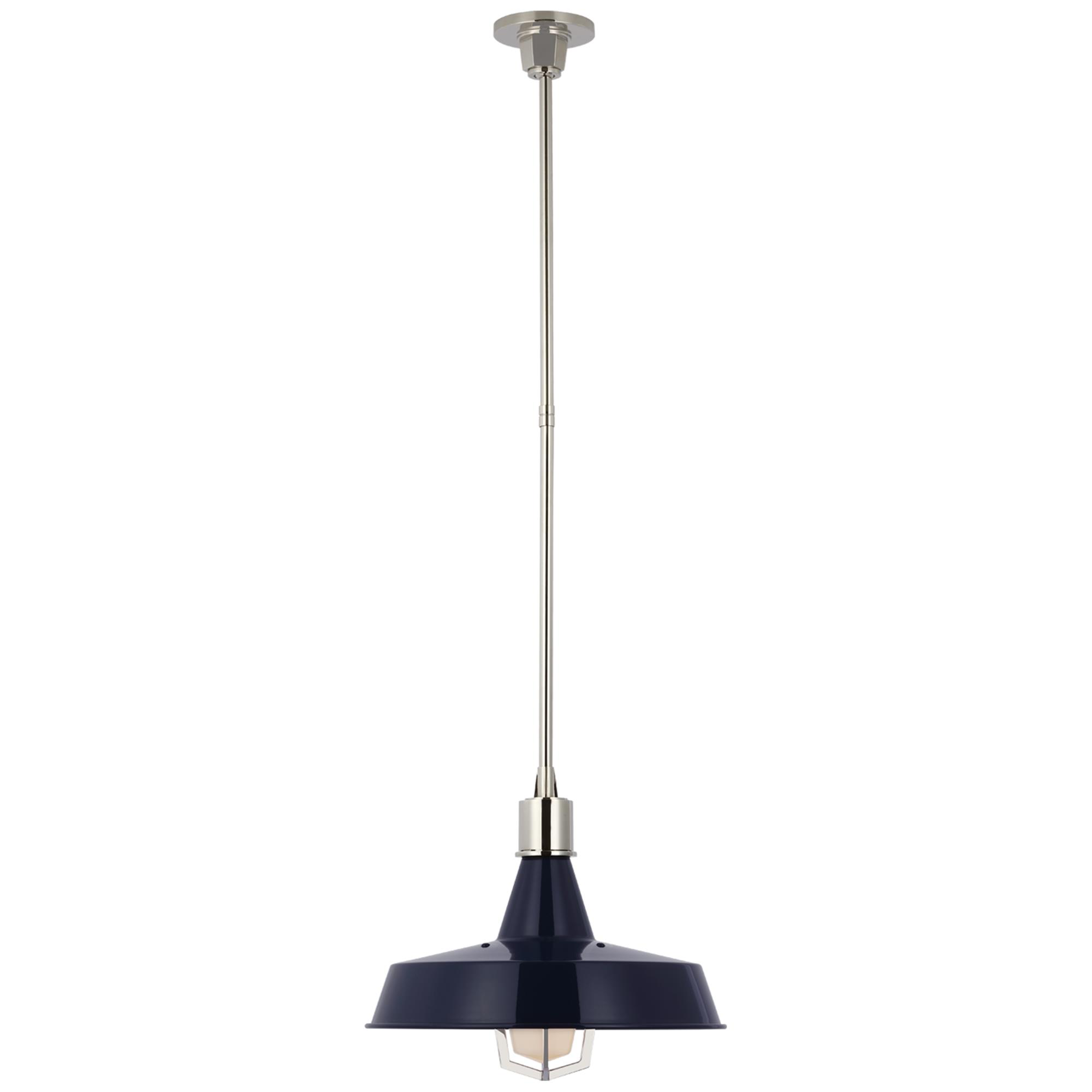 Shown in Polished Nickel finish and Navy shade