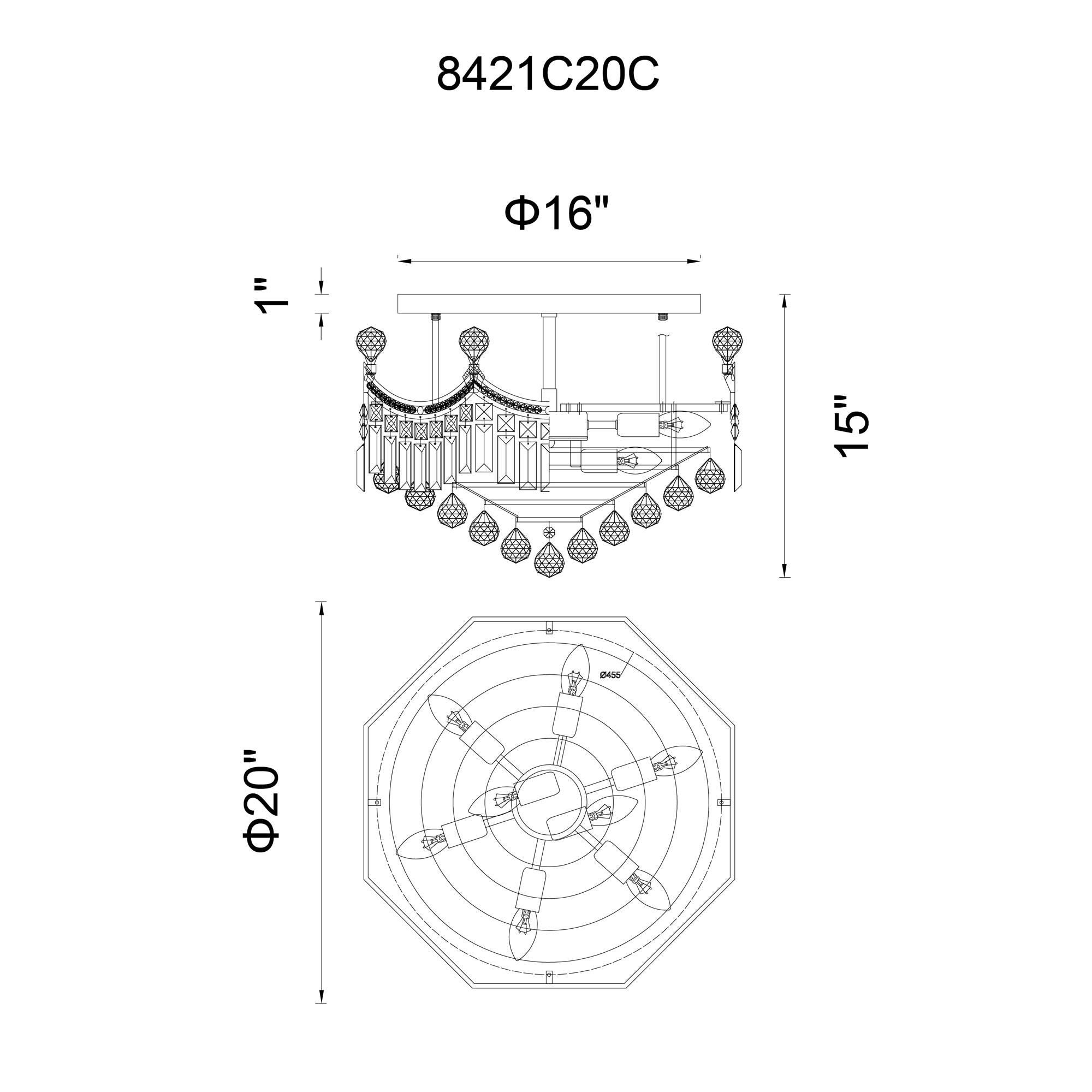 Shown in Chrome finish and K9 Clear crystal