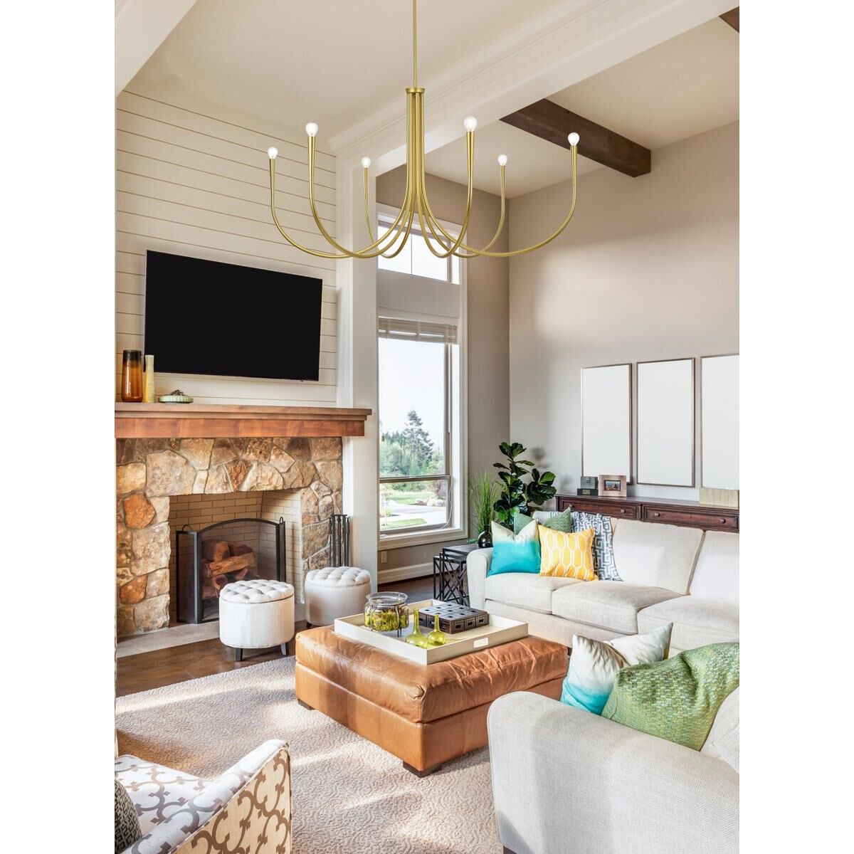 Layne 50 Inch 6 Light Chandelier by Elegant Lighting