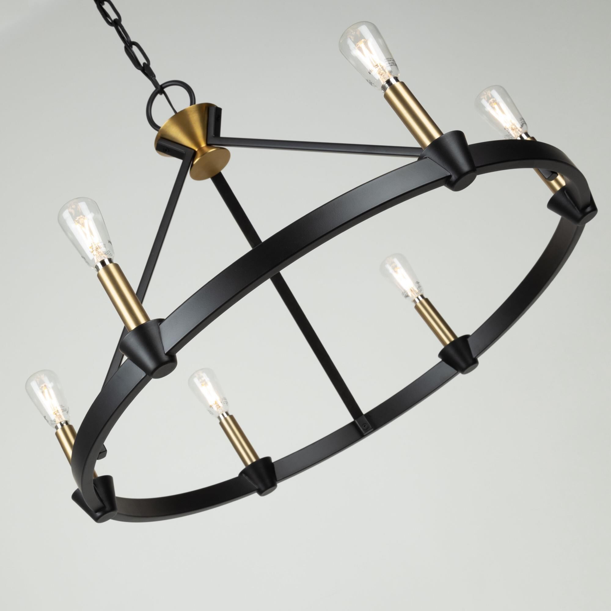 Shown in Black And Brushed Brass finish