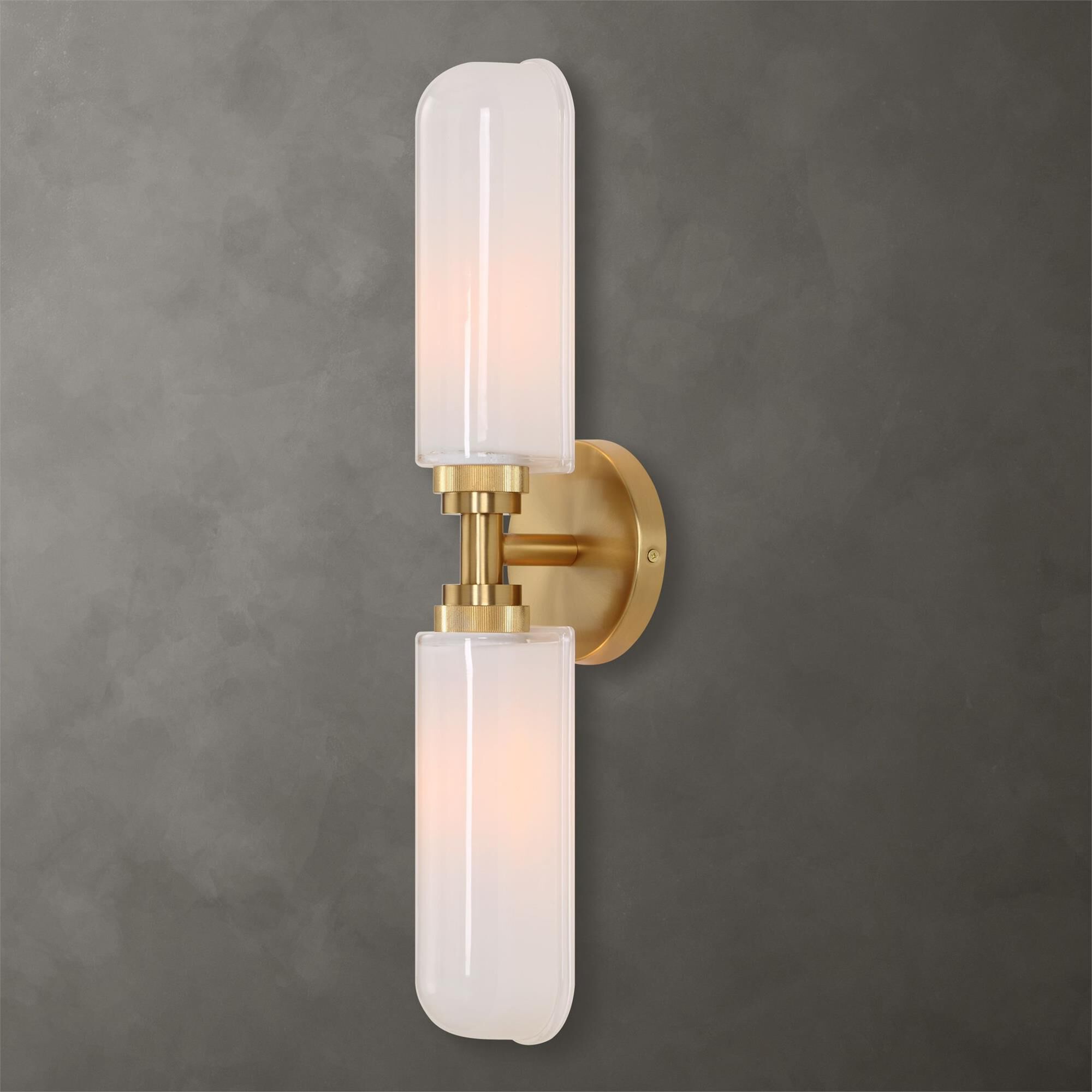 Shown in Brass and White finish