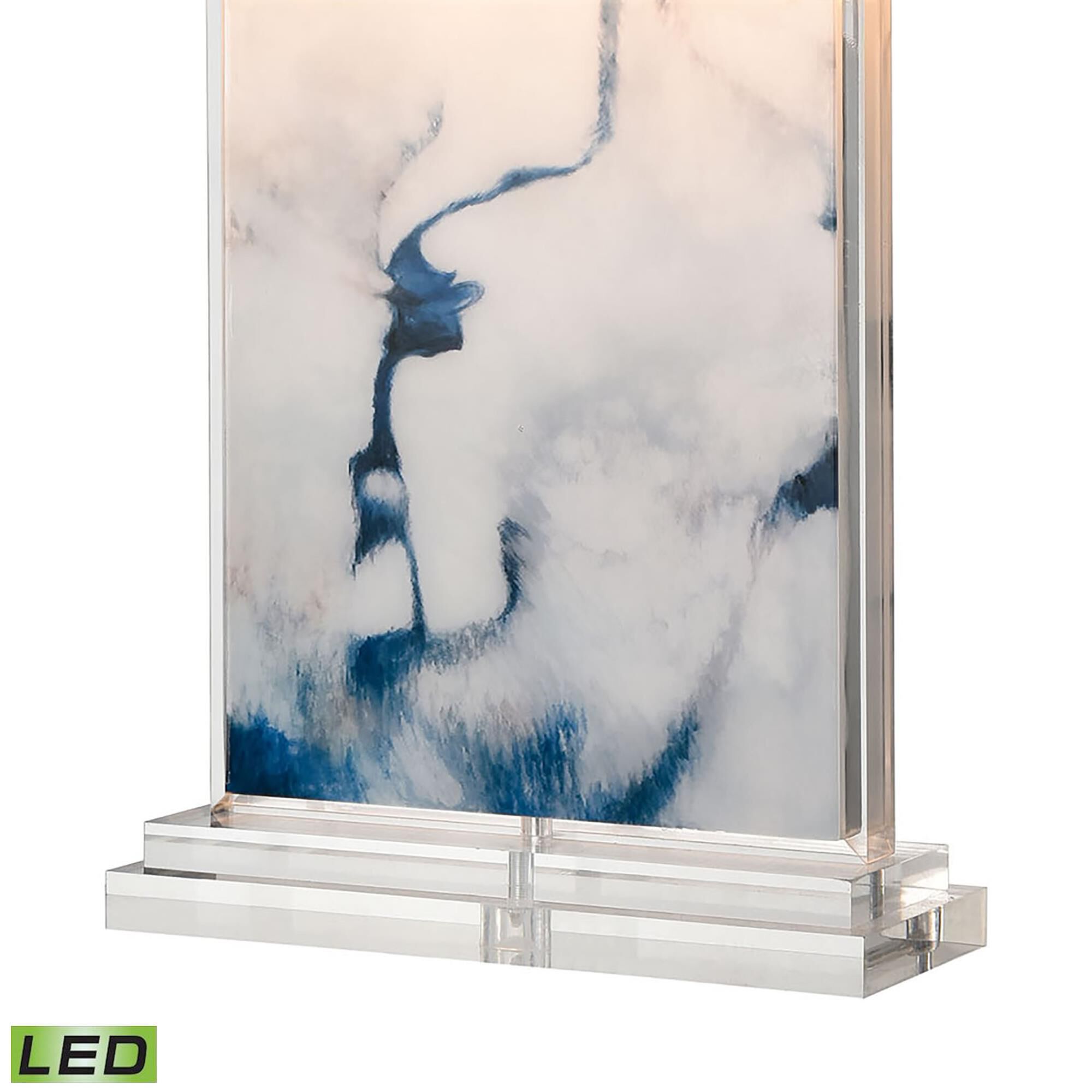 Shown in Blue finish and K5 crystal and White Linen Hardback shade