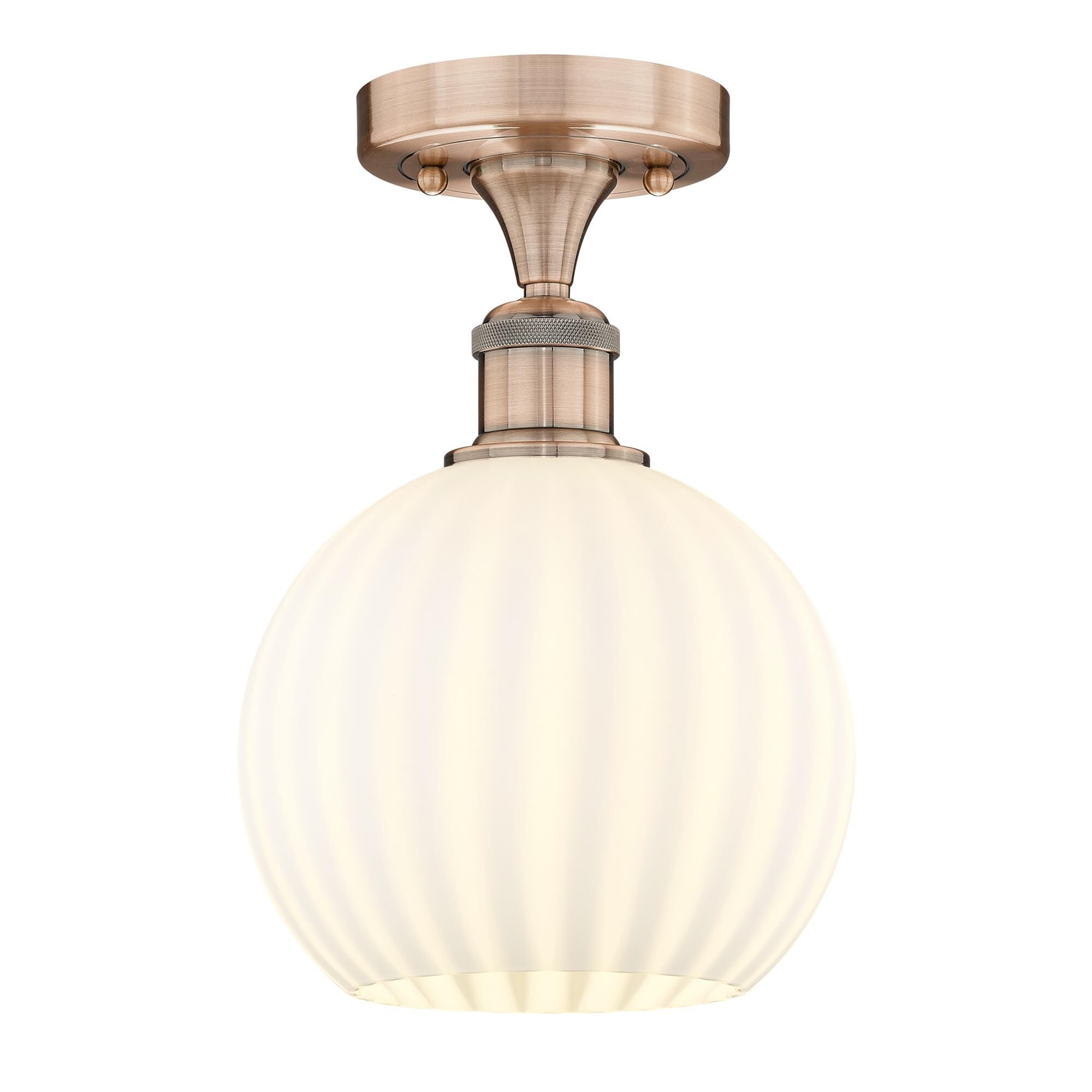 Bruno Marashlian White Venetian 8 Inch Semi Flush Mount by Innovations Lighting