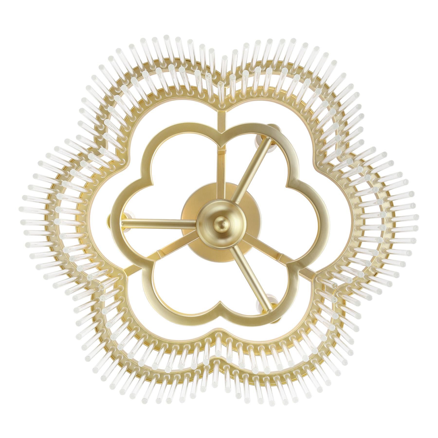 Shown in Heirloom Brass finish and Clear glass