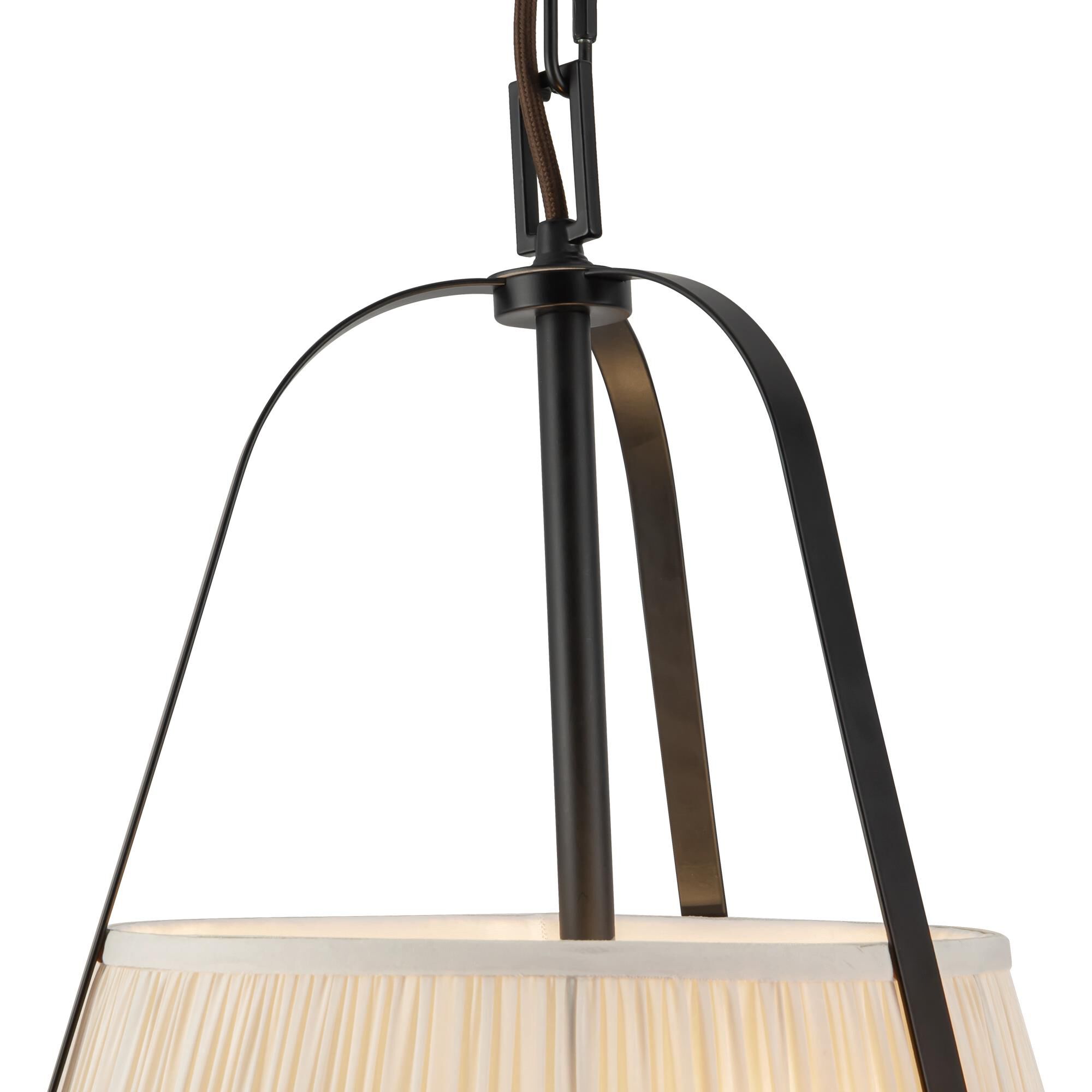 Shown in Matte Black finish and White Linen shade