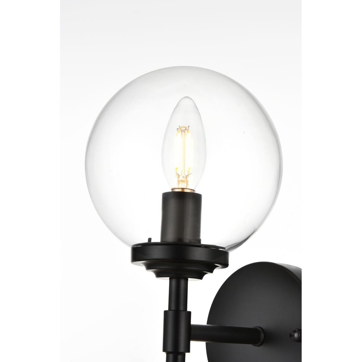 Shown in Black  finish and Clear glass