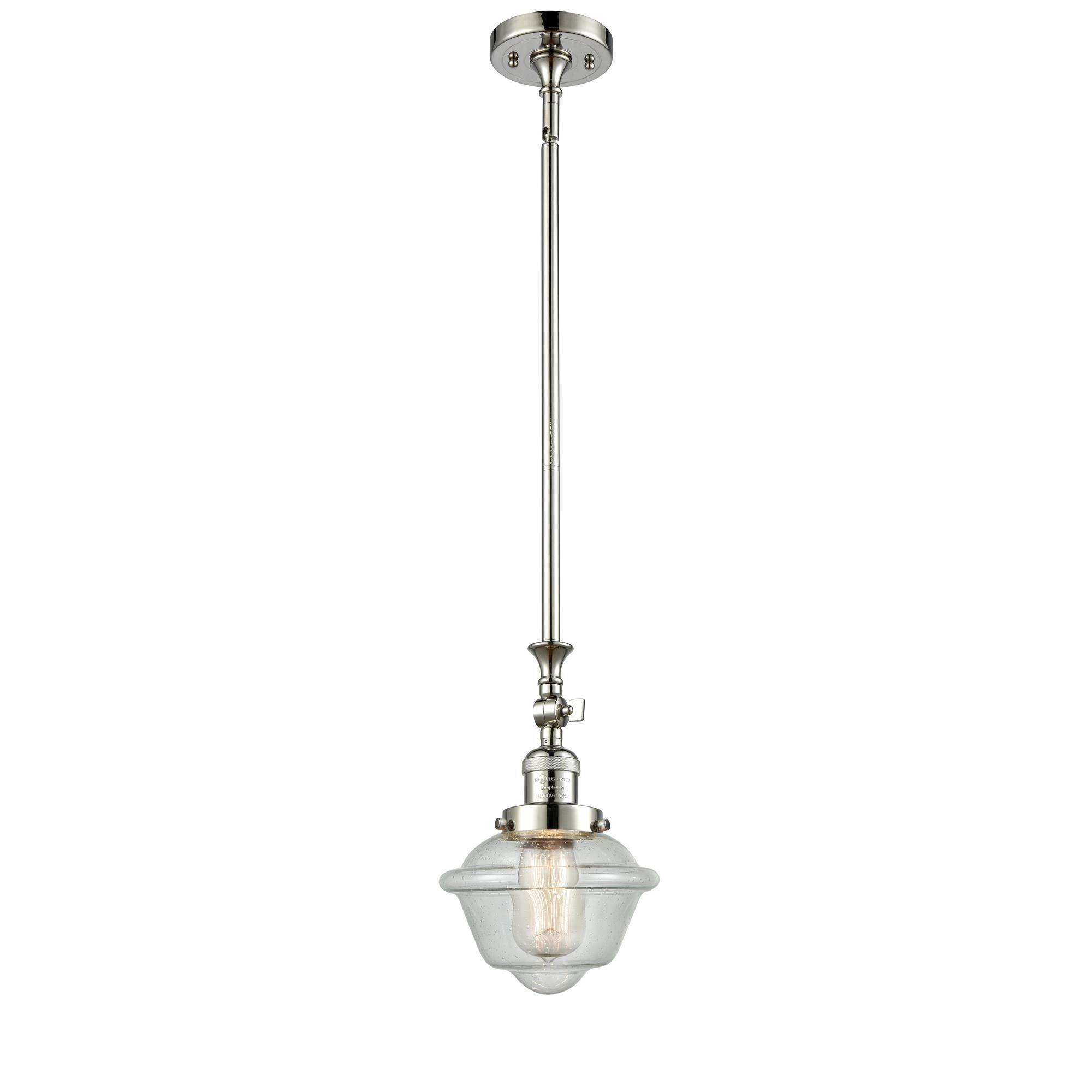 Shown in Polished Nickel finish and Seedy glass