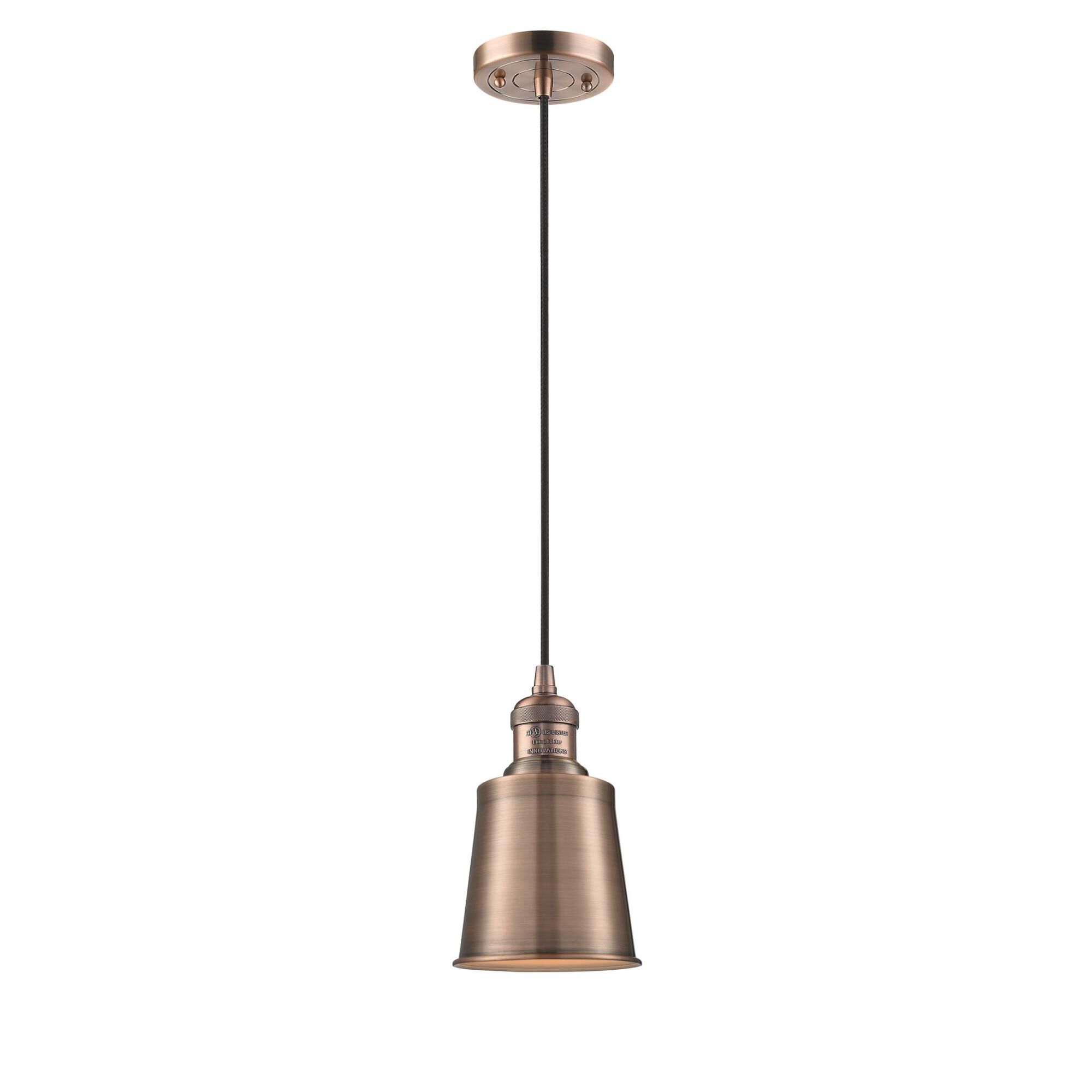 Shown in Antique Copper finish and Antique Copper shade