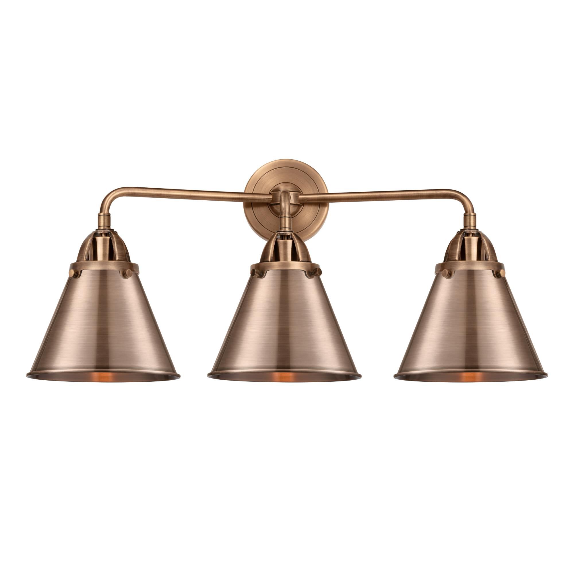 Shown in Antique Copper finish and No Glass glass and Antique Copper Appalachian shade