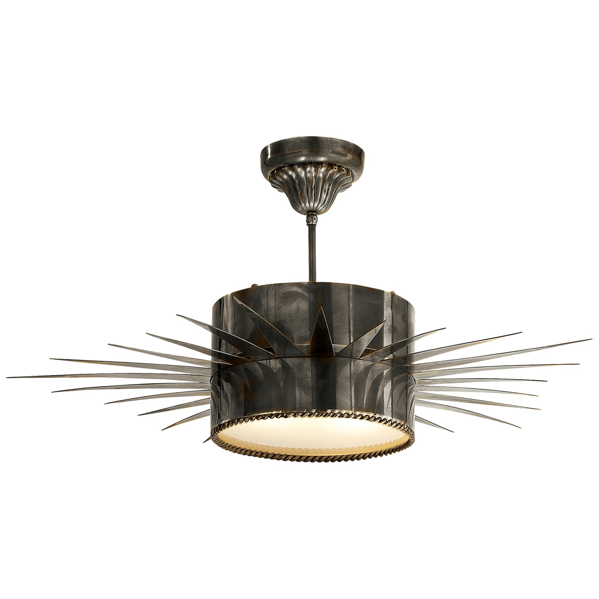 Shown in Bronze finish and Frosted glass