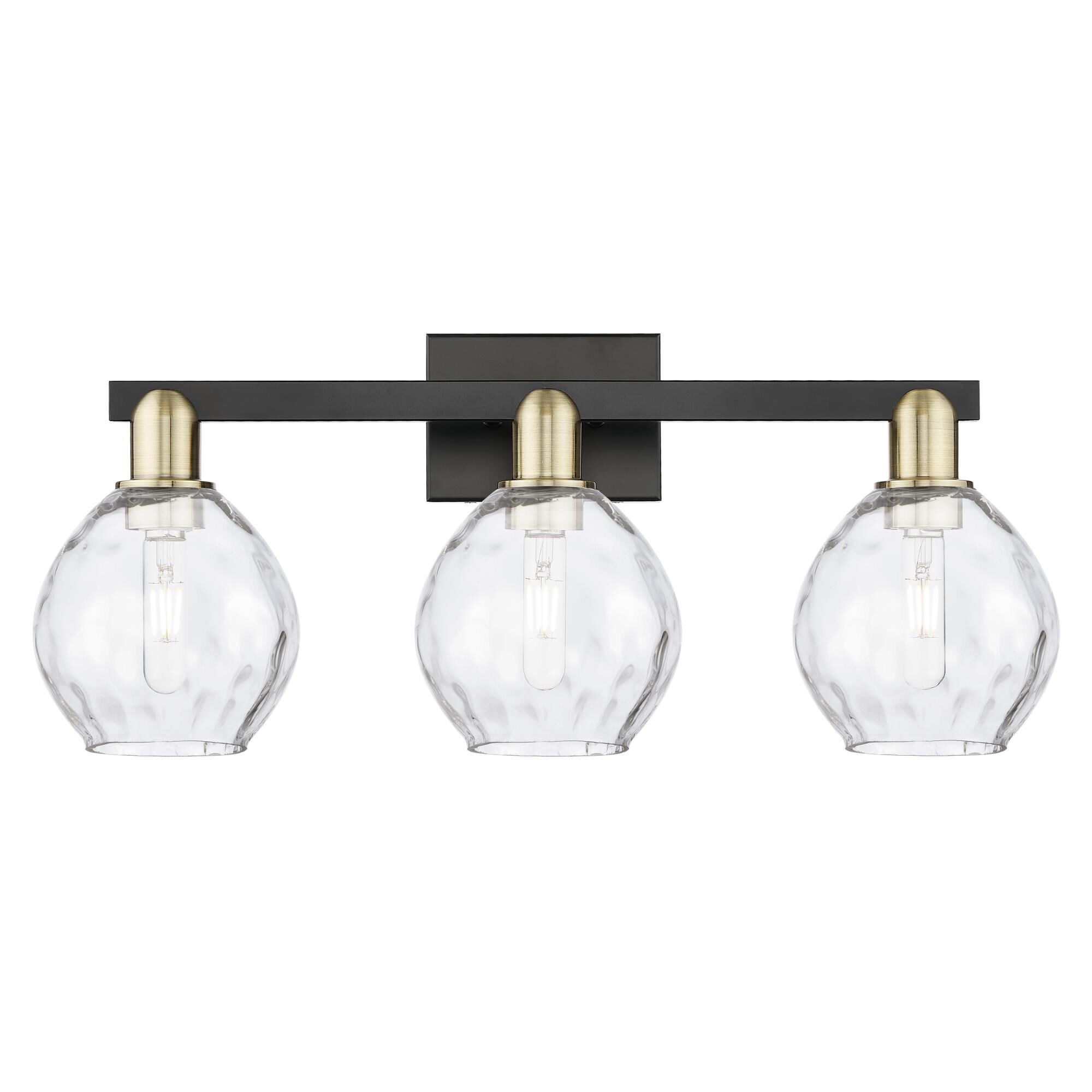 Shown in Black Antique Brass finish and Clear glass