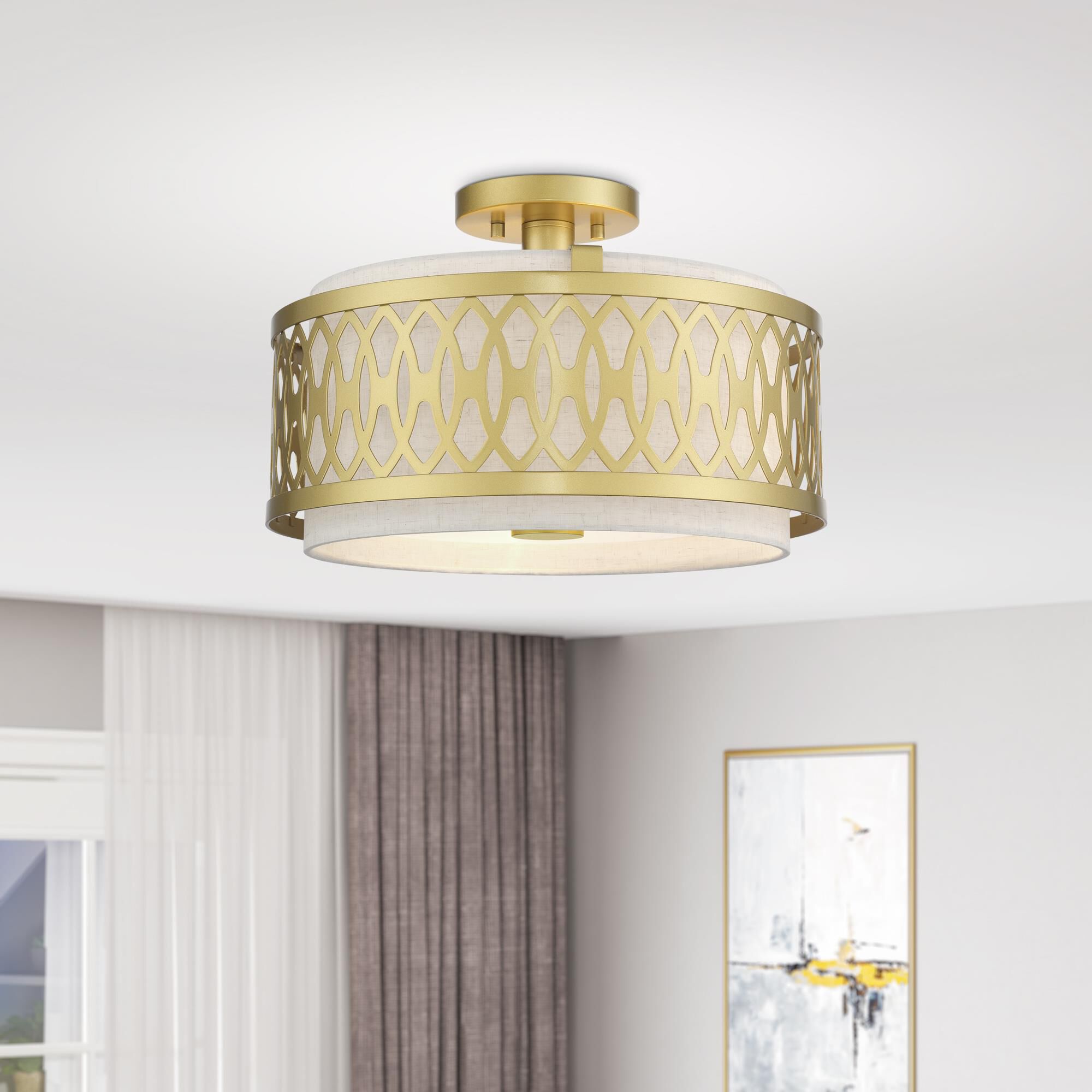 Vistaview 15 Inch Semi Flush Mount by Livex Lighting