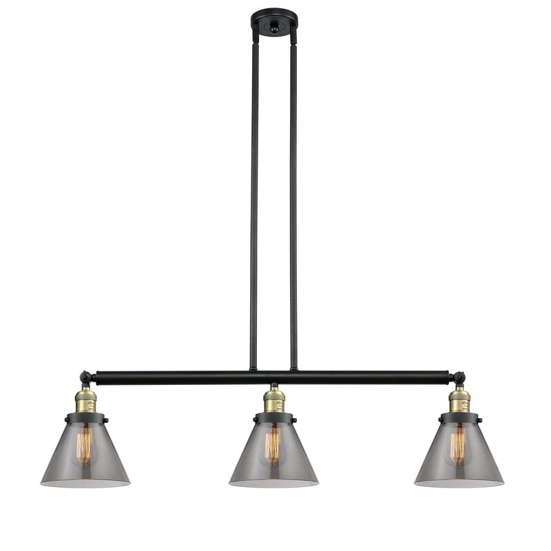 Bruno Marashlian Large Cone 36 Inch 3 Light Linear Suspension Light by Innovations Lighting