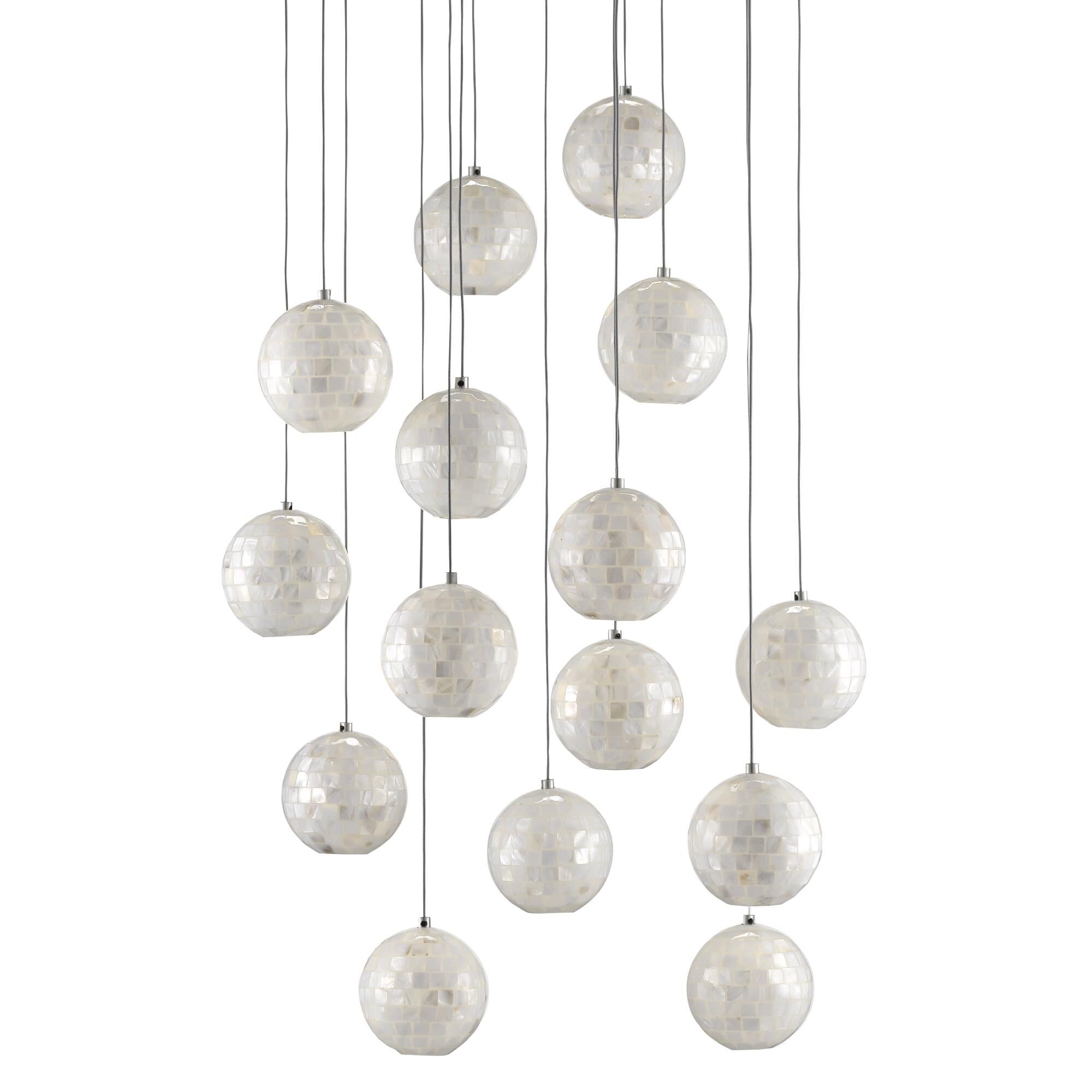 Shown in Painted Silver/Pearl finish and Metal/Mother Of Pearl shade