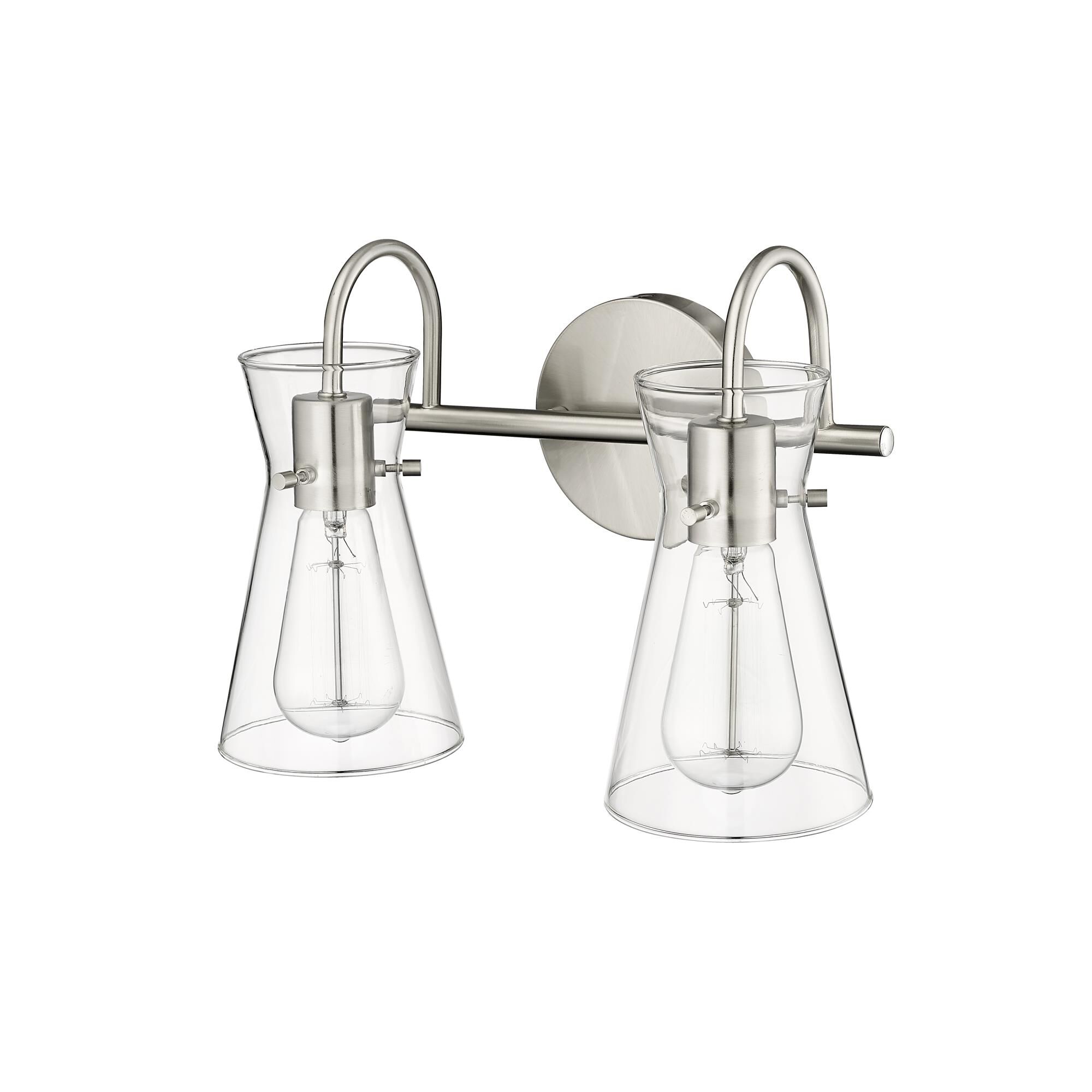 Shown in Brushed Nickel finish and Clear glass