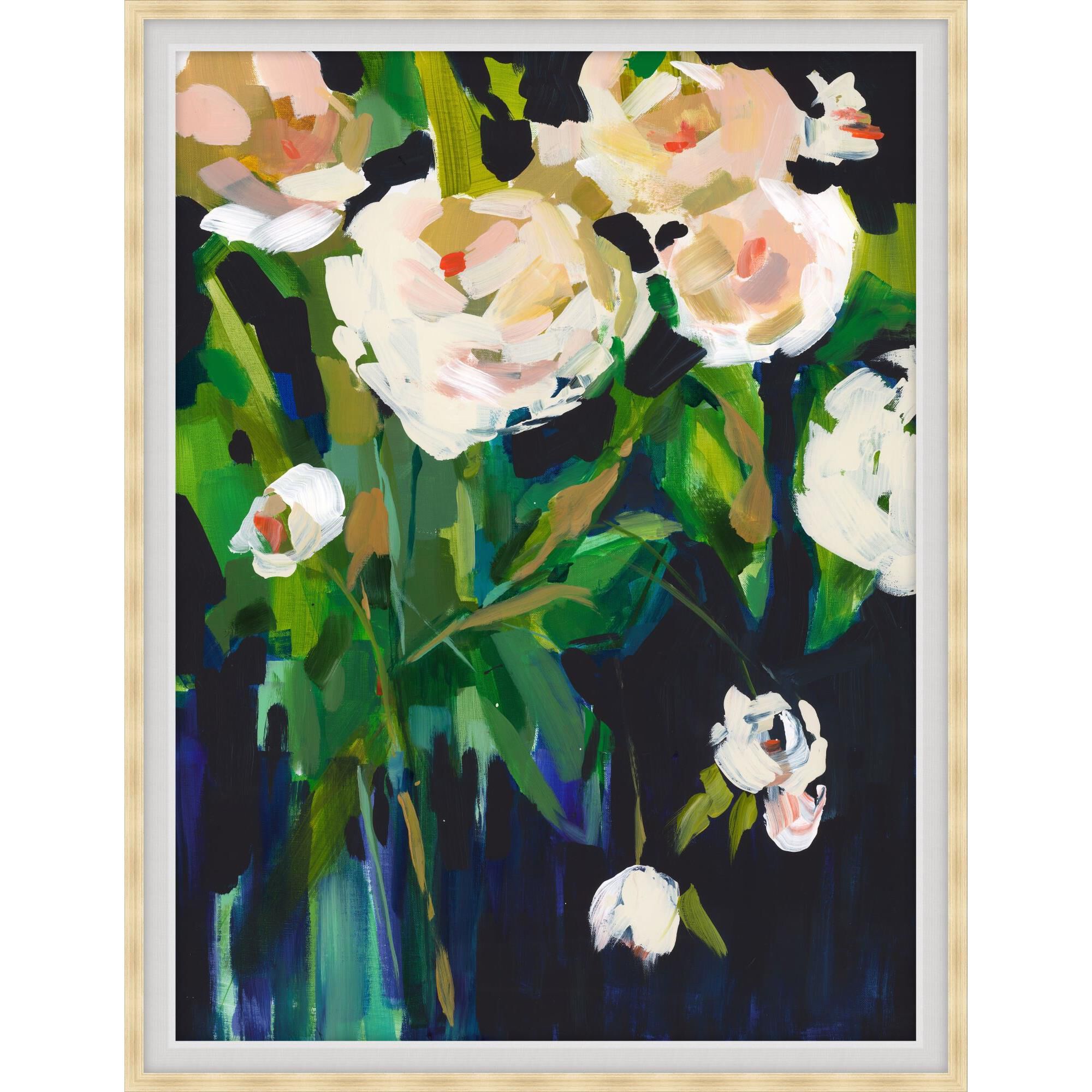 Midnight Blooms Print by LEVEL57