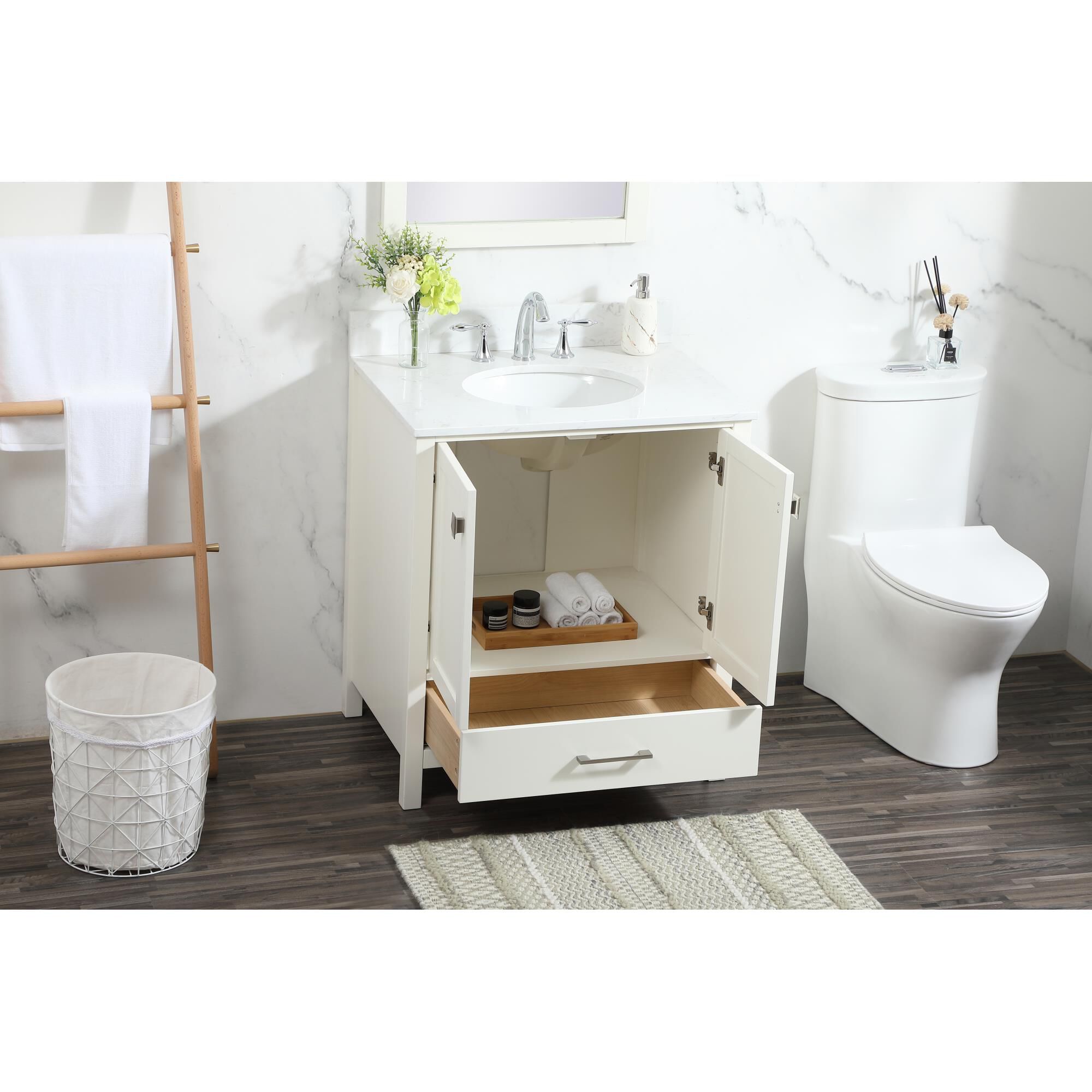 Shown in White finish