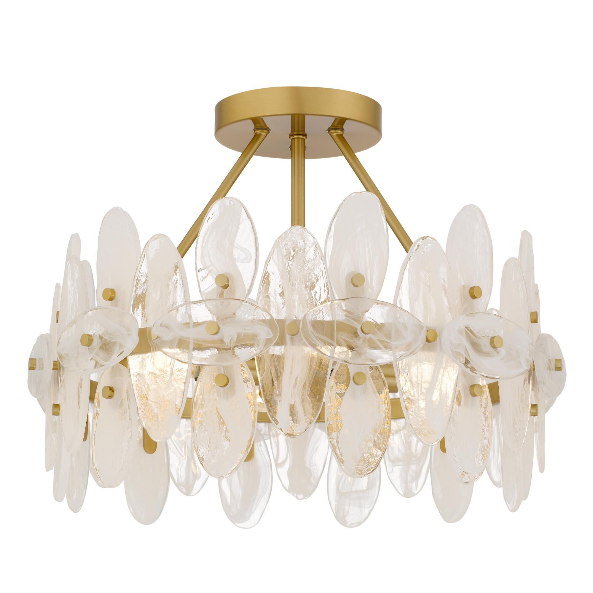 Shown in Brushed Gold finish and Clear glass