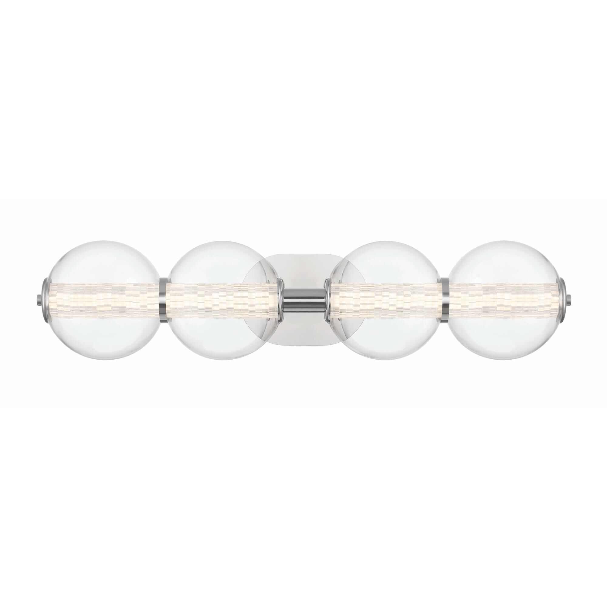 Shown in Chrome finish and Clear glass