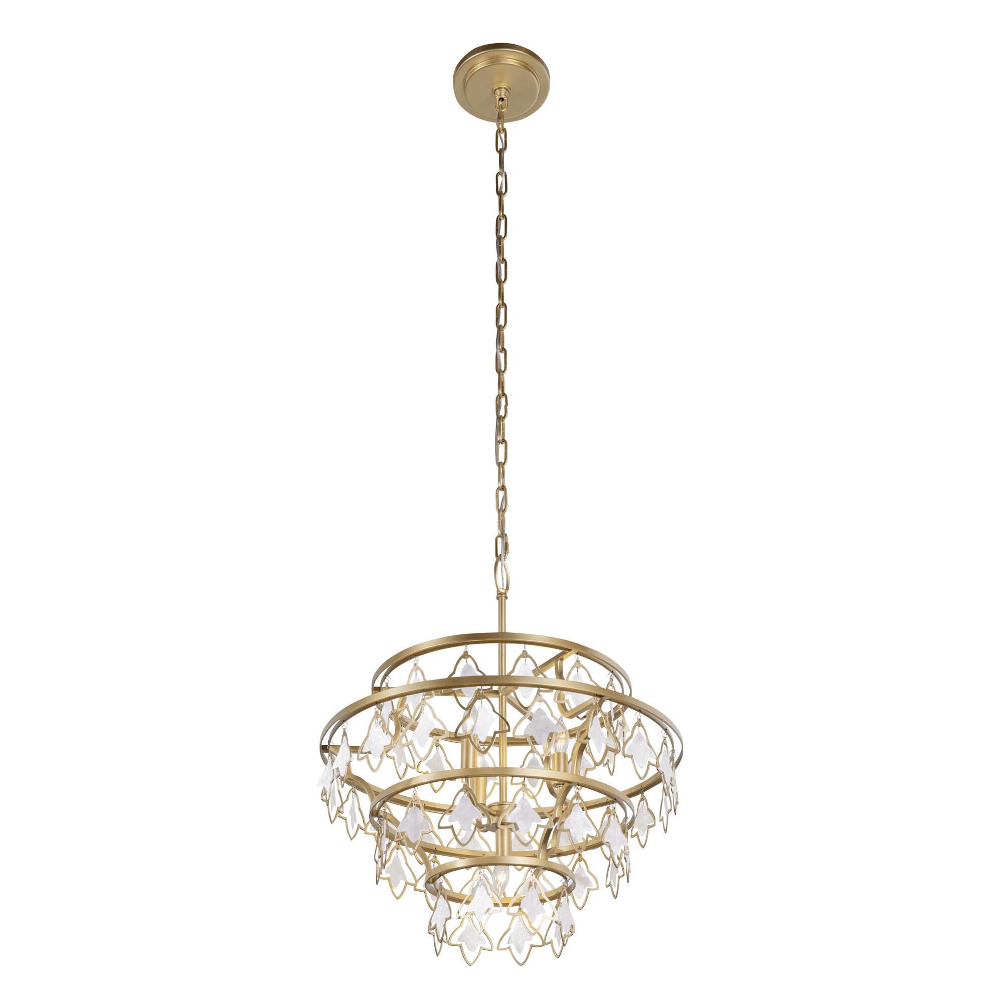 Shown in French Gold finish and White Capiz shade