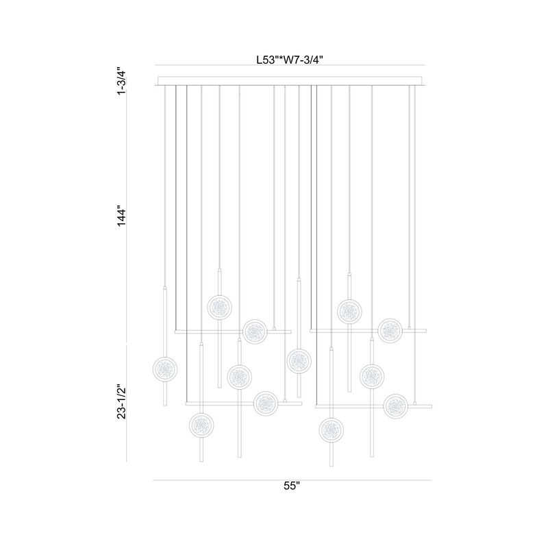 Barletta Medium Linear Chandelier by Eurofase Lighting