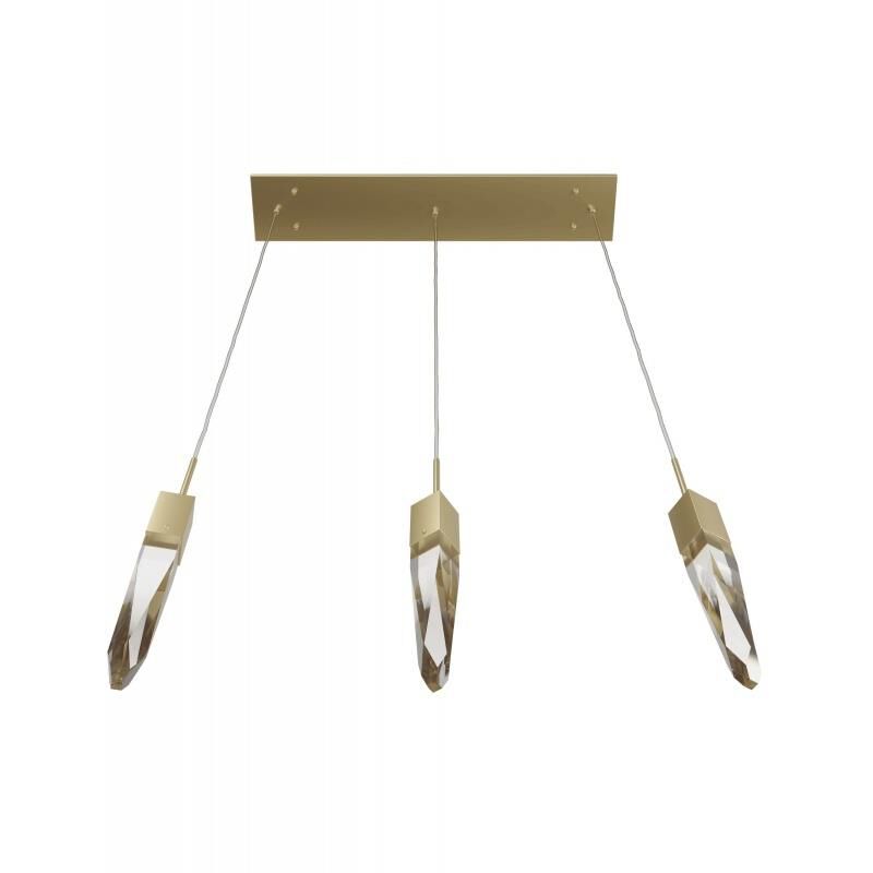 Shown in Brushed Brass finish and Clear glass