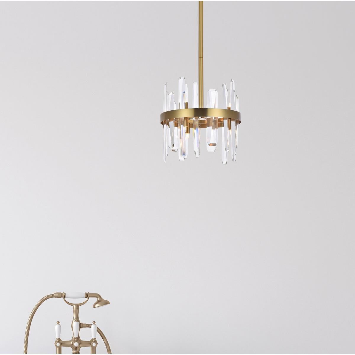 Shown in Satin Gold finish and Royal Cut Clear crystal