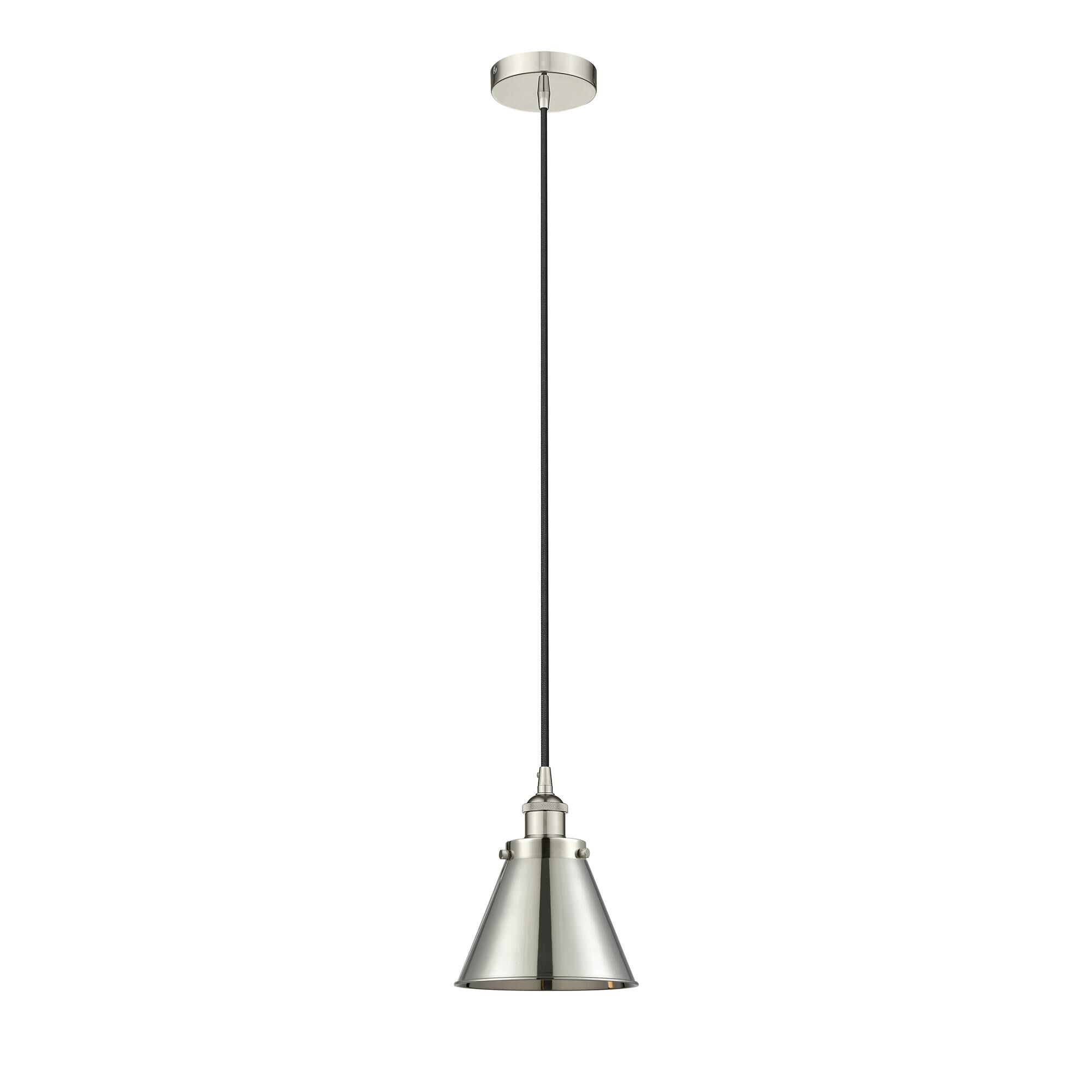 Shown in Polished Nickel finish and Polished Nickel shade