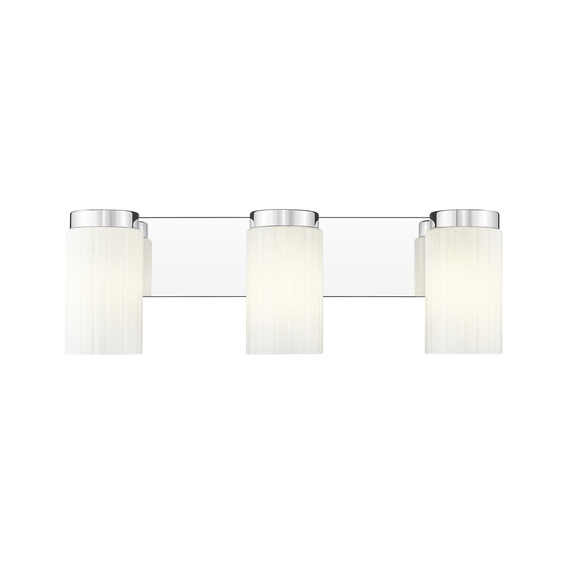 Shown in Chrome finish and Matte Opal glass and Matte Opal shade