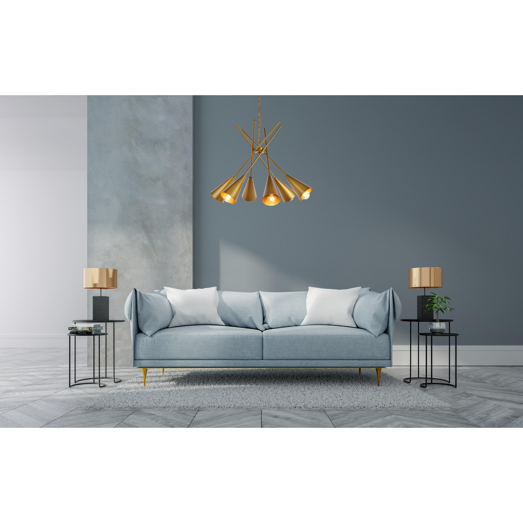 Casen 32 Inch 6 Light Chandelier by Elegant Lighting