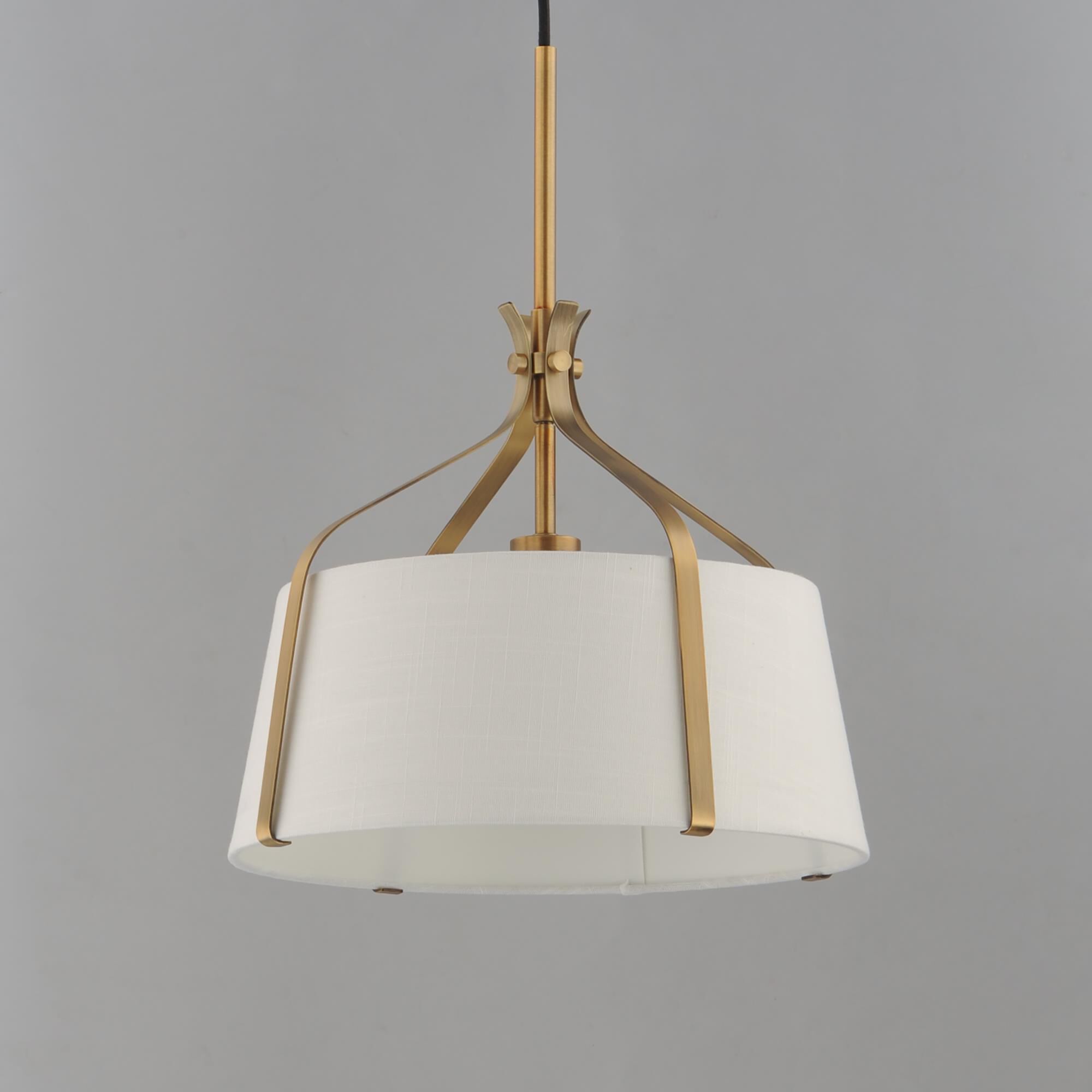 Shown in Natural Aged Brass finish and Cloth shade