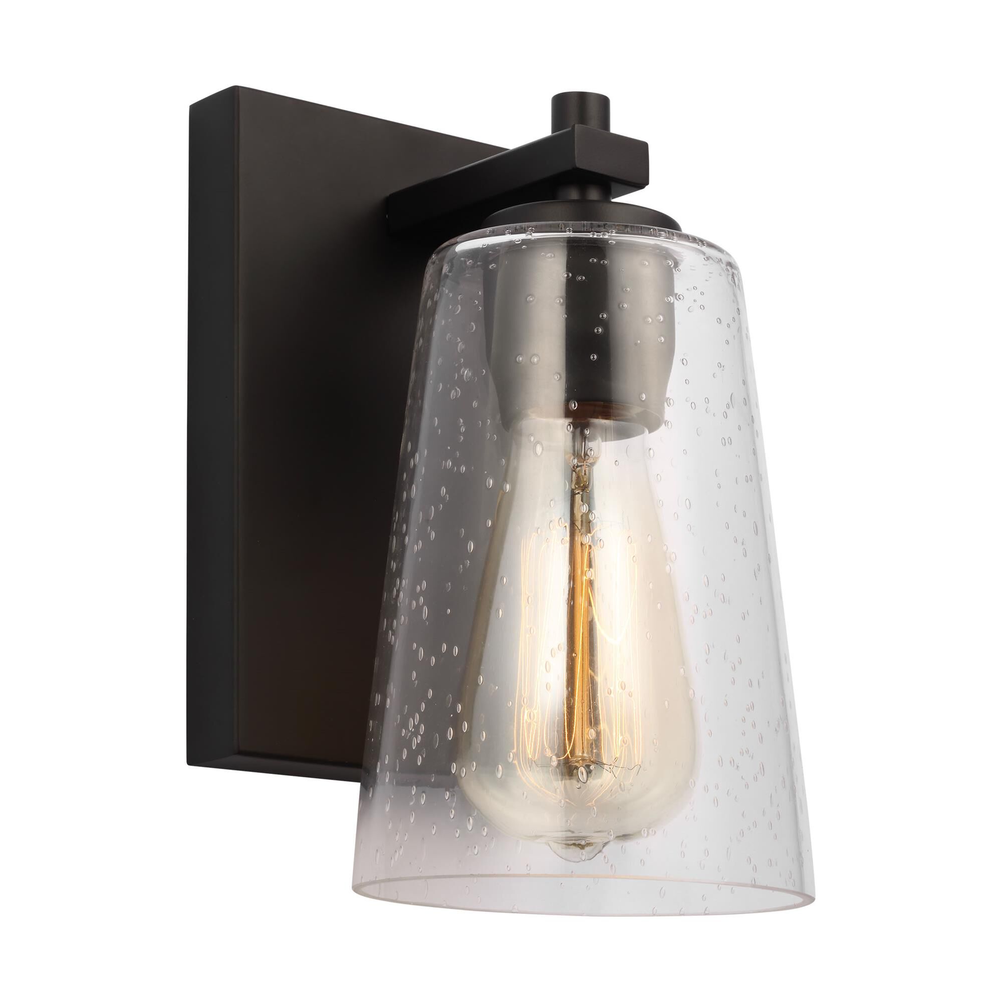 Shown in Midnight Black finish and Clear Seeded glass