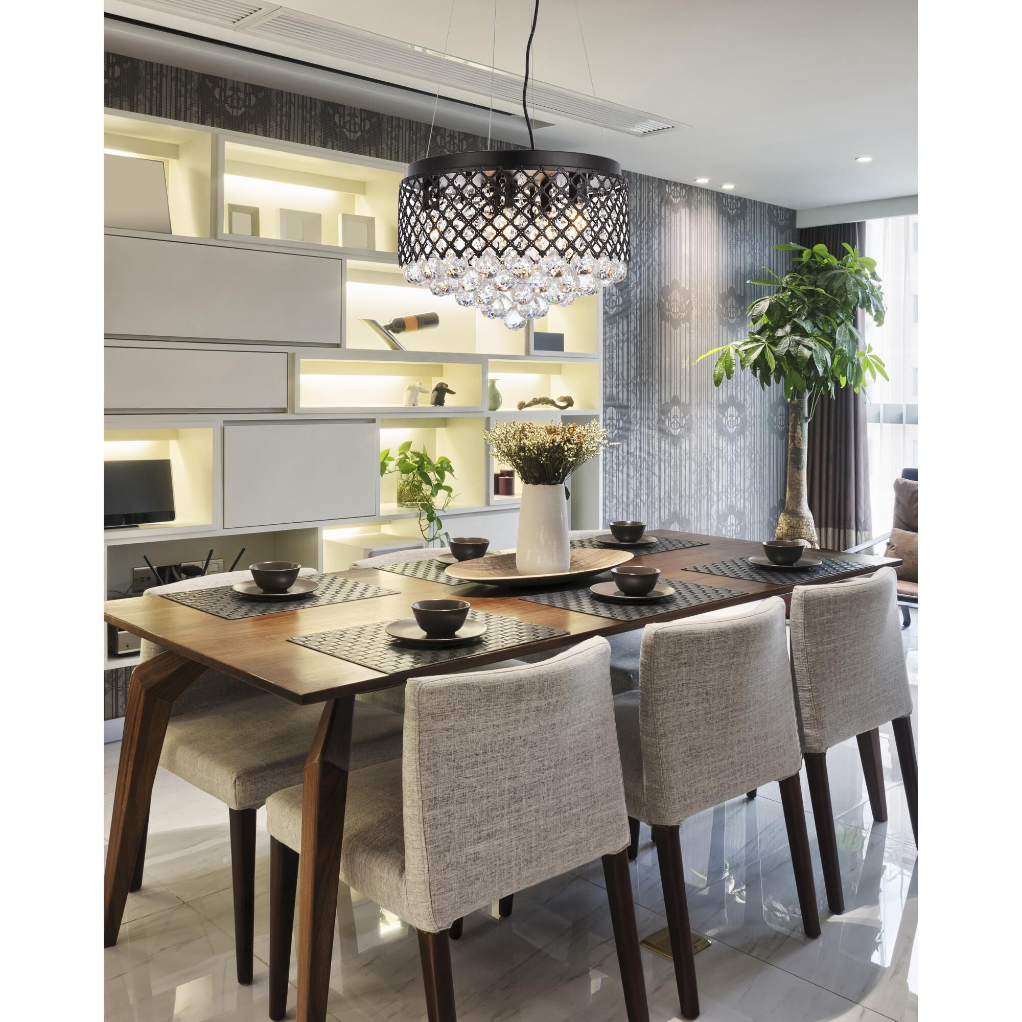 Shown in Black finish and Clear Royal Cut crystal