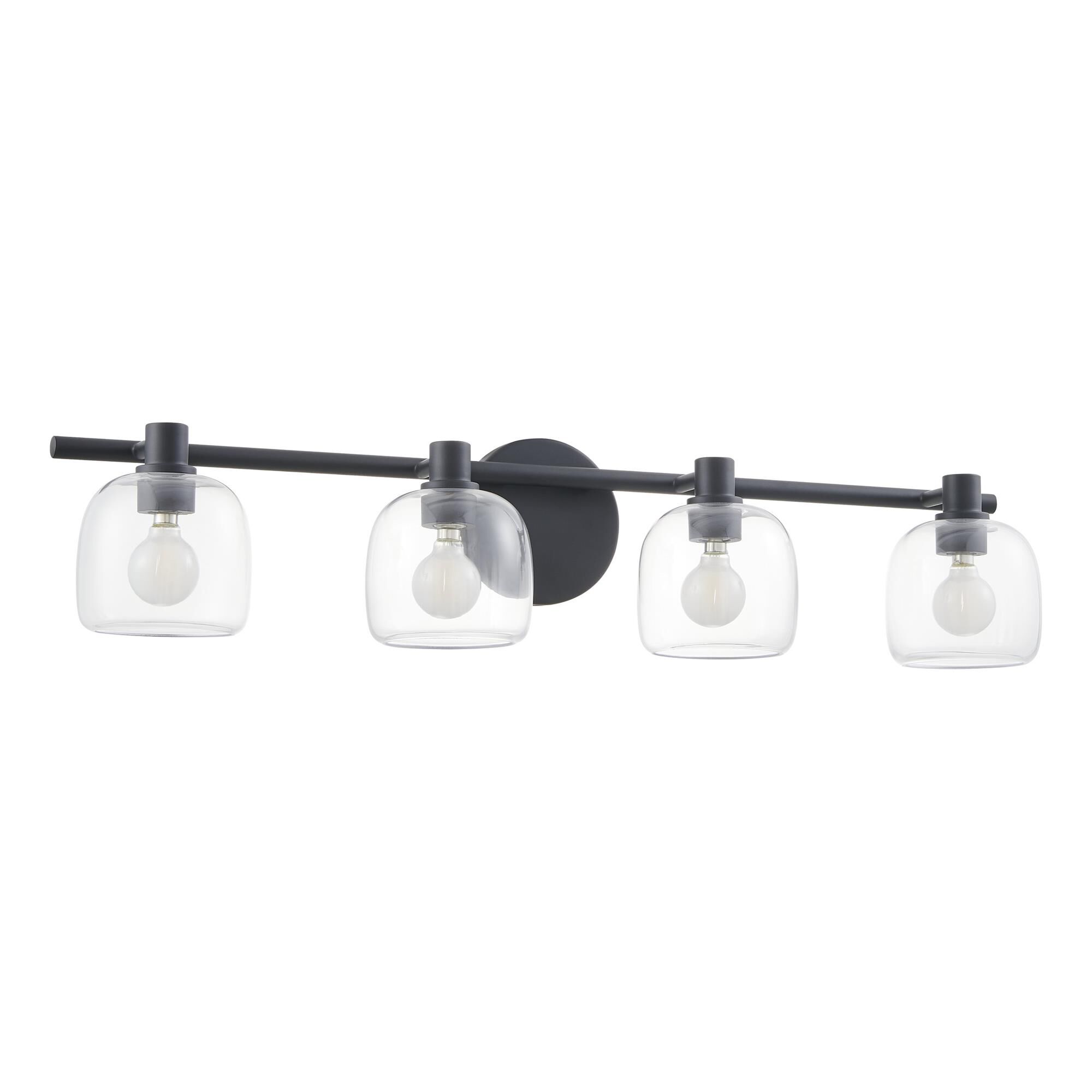 Shown in Matte Black finish and Clear glass