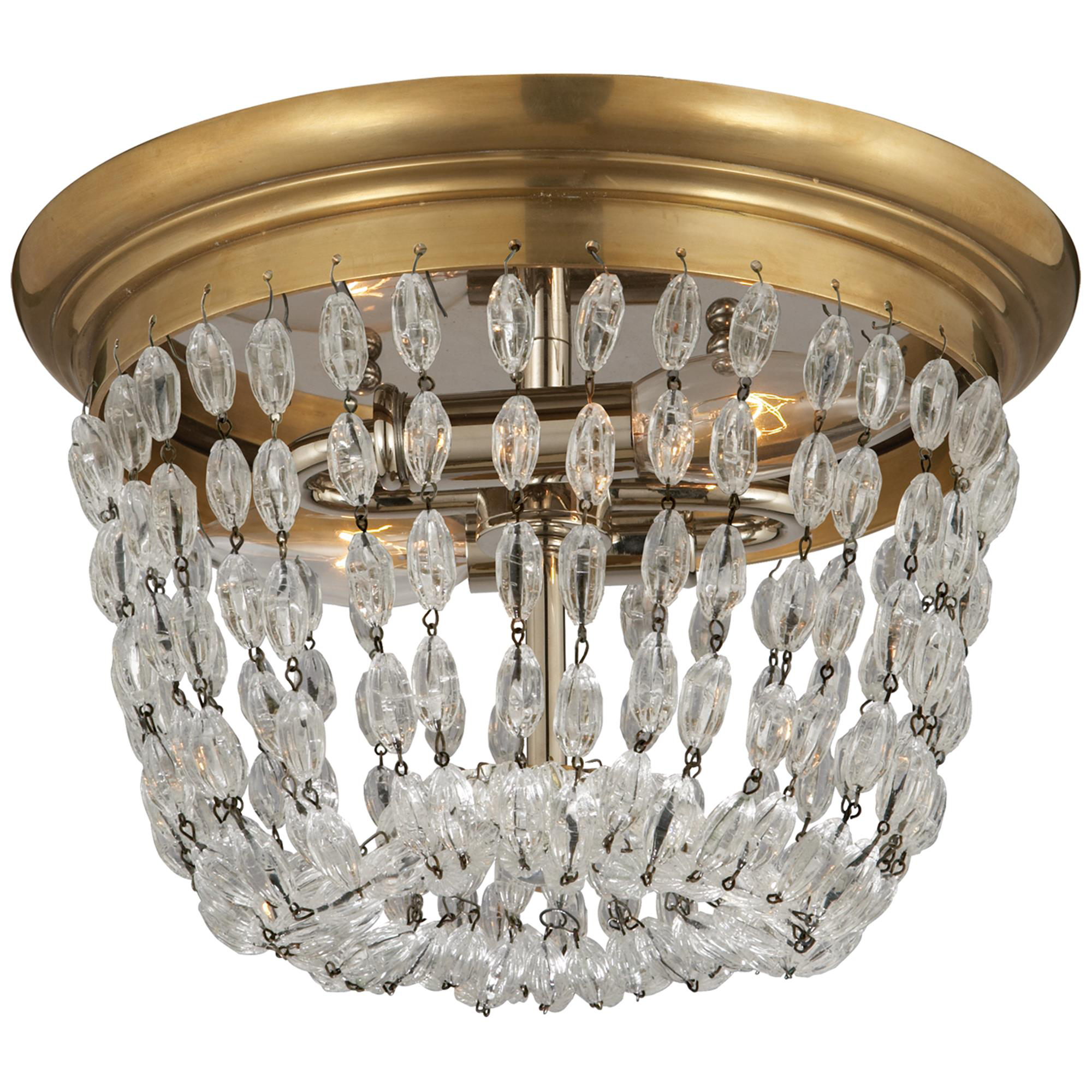 Shown in Antique-Burnished Brass finish and Seeded glass