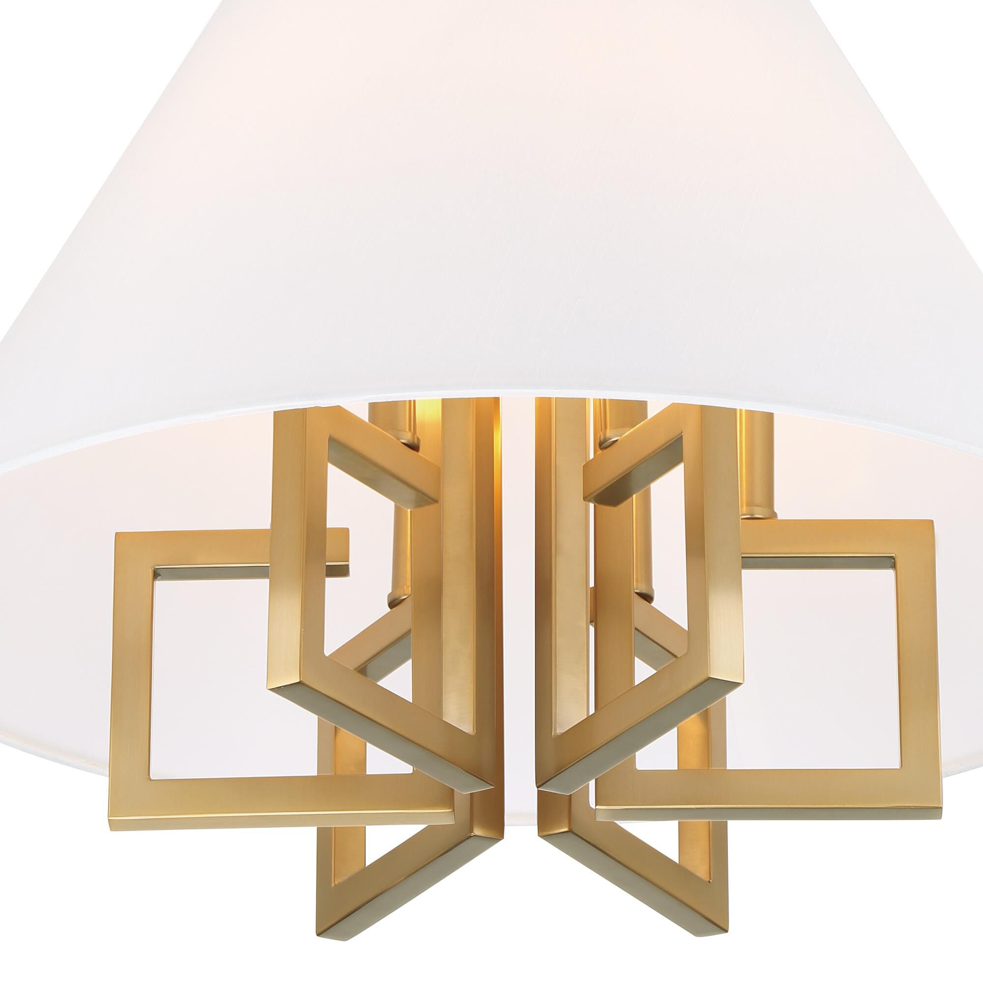 Shown in Vibrant Gold finish and Silk glass and Silk shade