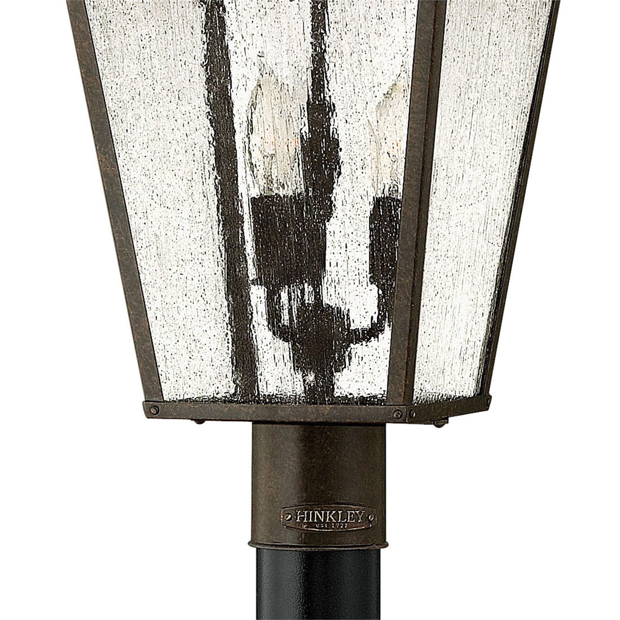 Shown in Regency Bronze finish and Clear Seedy glass