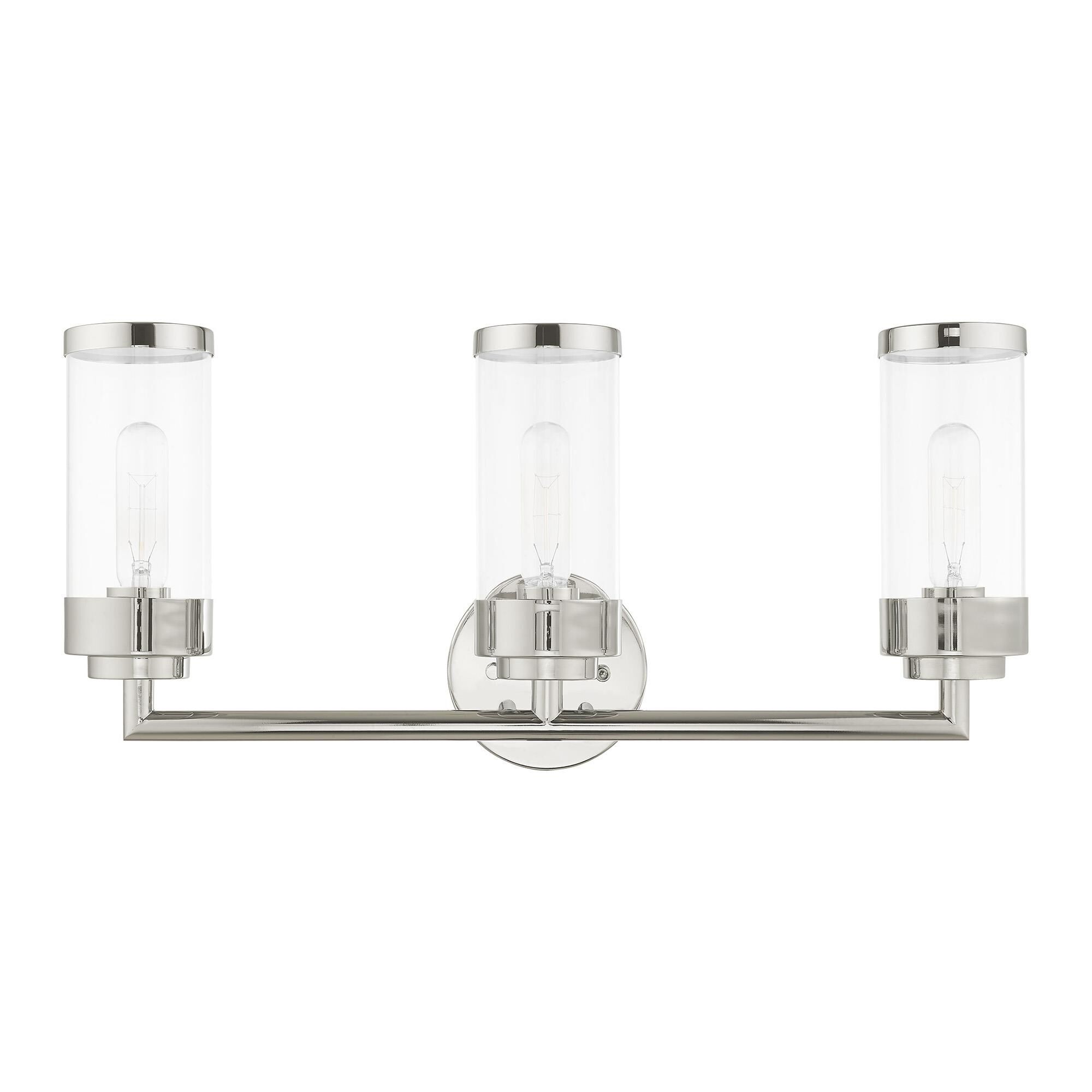 Shown in Polished Chrome finish and Clear glass