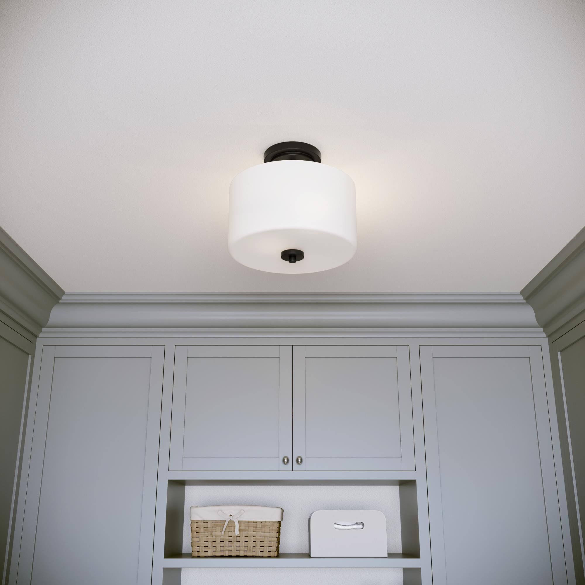 Shown in Matte Black finish and Etched Opal glass